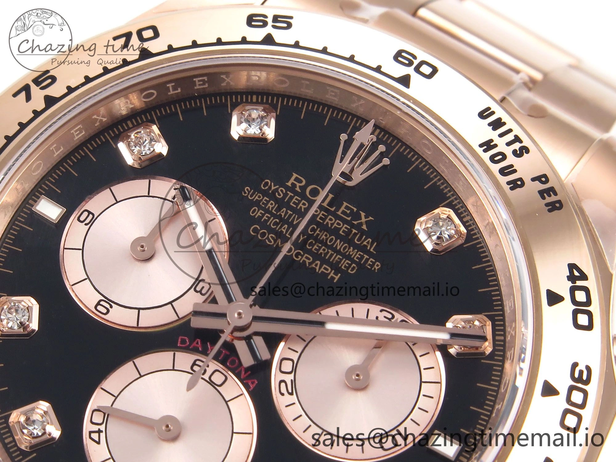 Comfortable Daytona 126505 APSF 1:1 Best Edition RG Black Diamonds Dial on RG Bracelet SH 1025