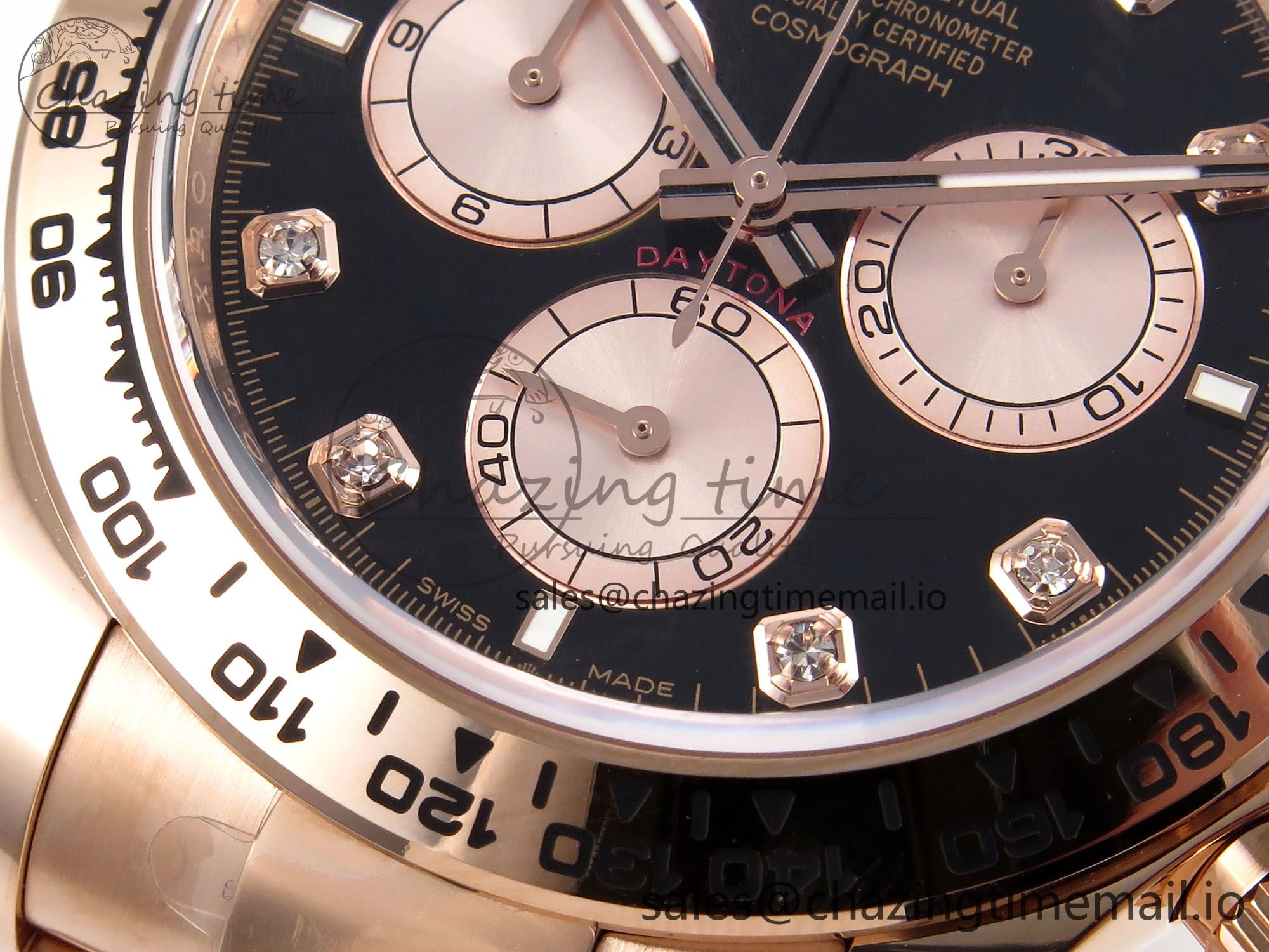 Comfortable Daytona 126505 APSF 1:1 Best Edition RG Black Diamonds Dial on RG Bracelet SH 1025