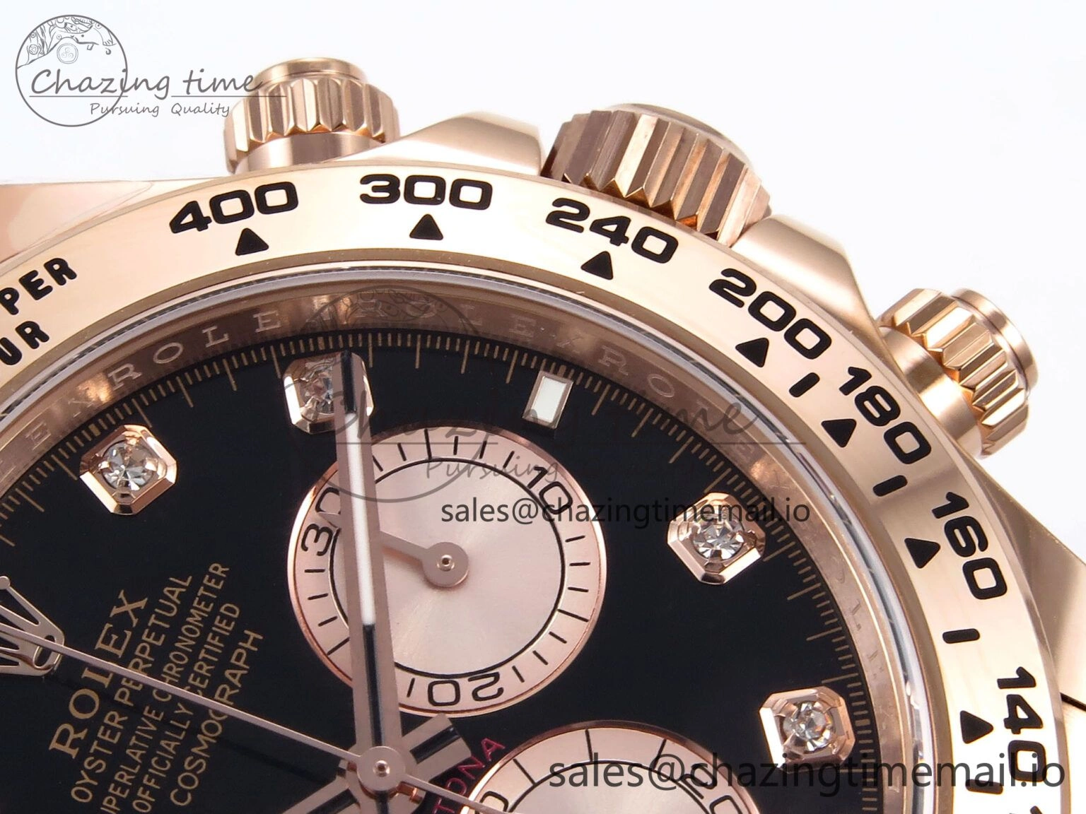 Comfortable Daytona 126505 APSF 1:1 Best Edition RG Black Diamonds Dial on RG Bracelet SH 1025