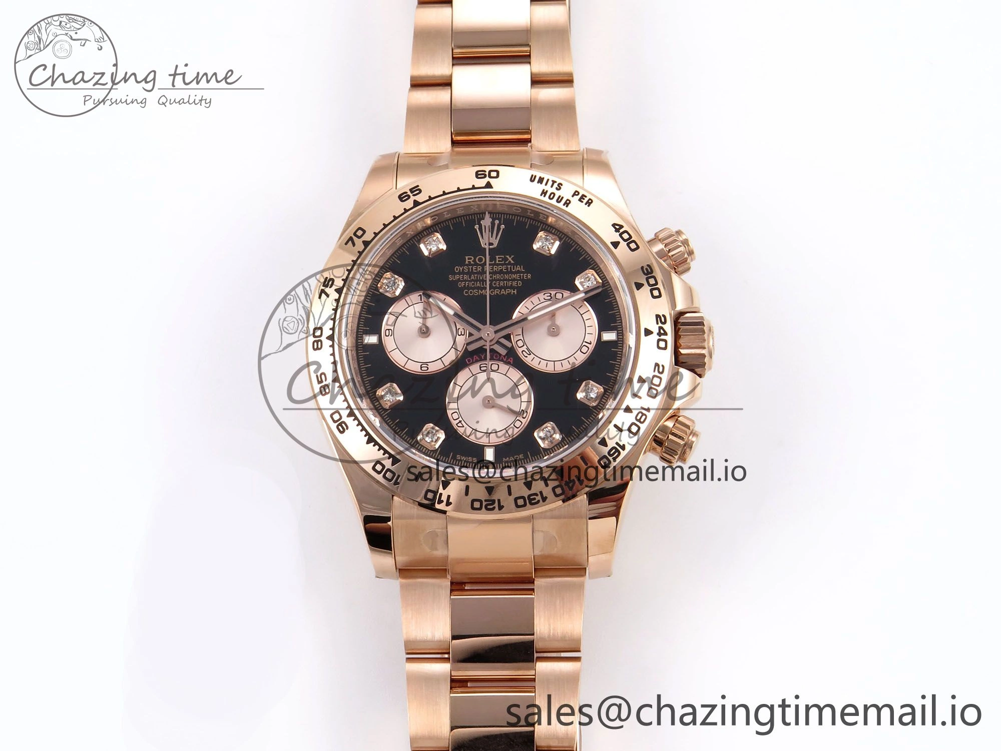 Comfortable Daytona 126505 APSF 1:1 Best Edition RG Black Diamonds Dial on RG Bracelet SH 1025
