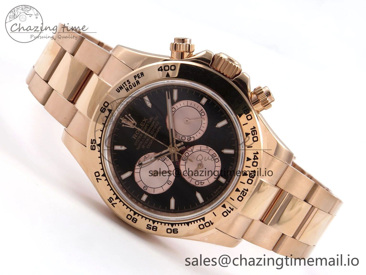Compact Daytona 126505 QF 1:1 Best Edition Black RG Dial on RG Bracelet SH4131 V6 (Gain Weight） 1079