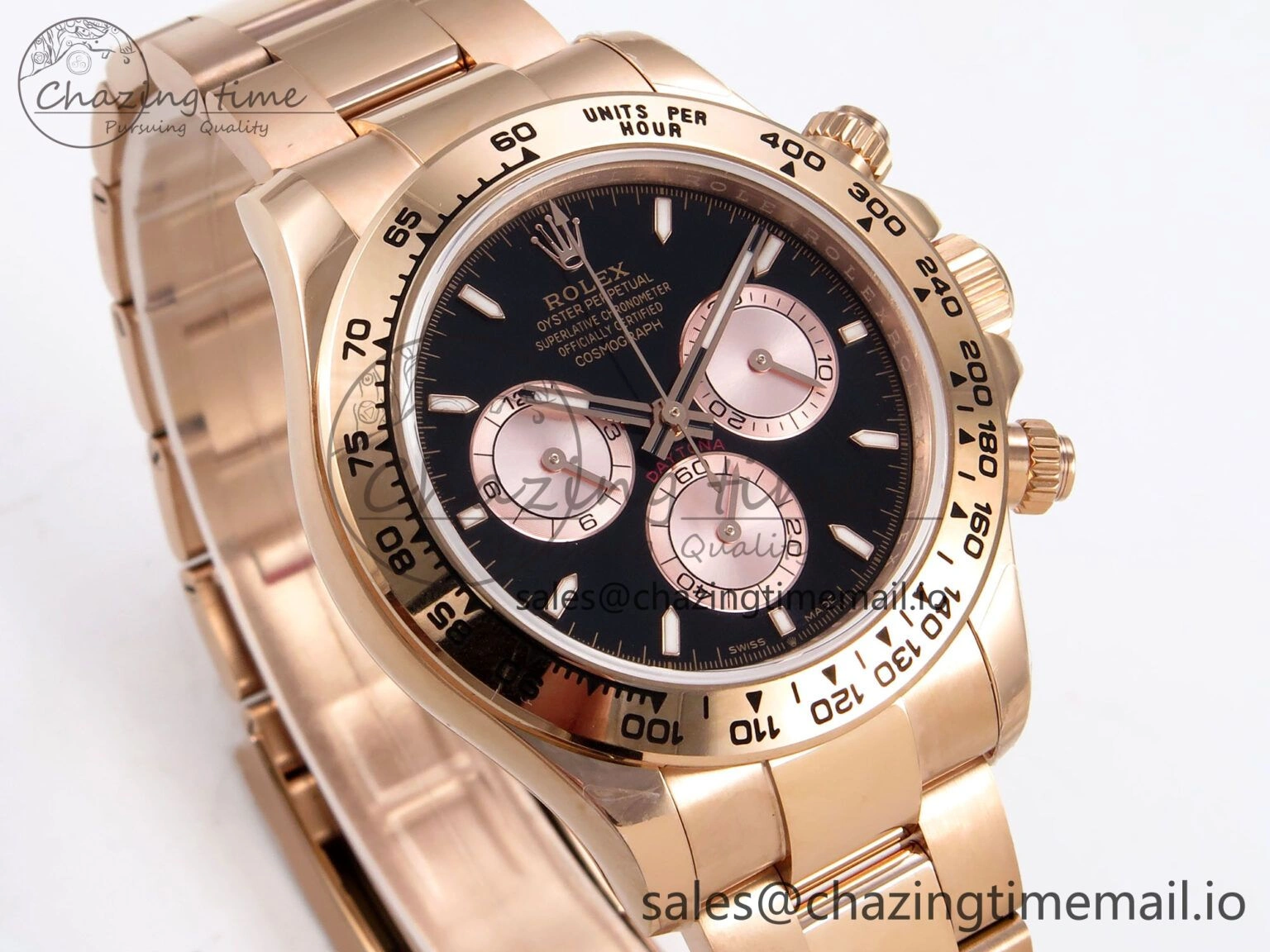 Compact Daytona 126505 QF 1:1 Best Edition Black RG Dial on RG Bracelet SH4131 V6 (Gain Weight） 1079