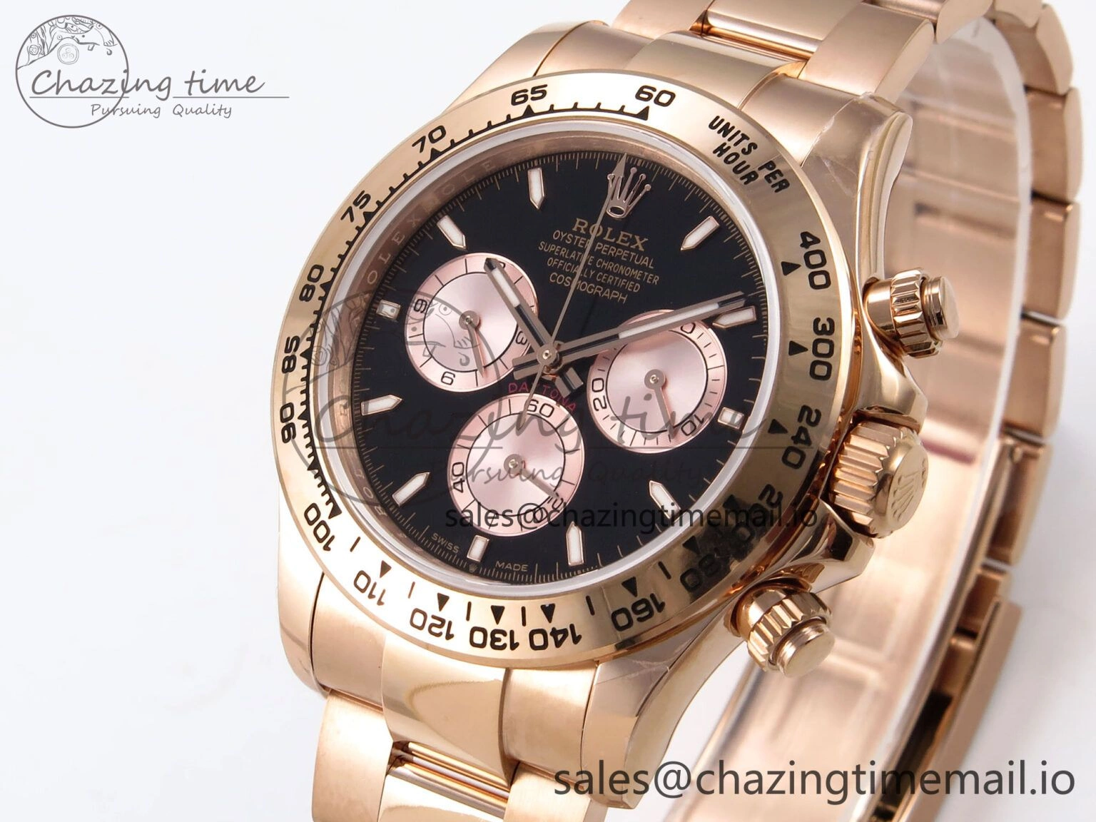 Compact Daytona 126505 QF 1:1 Best Edition Black RG Dial on RG Bracelet SH4131 V6 (Gain Weight） 1079
