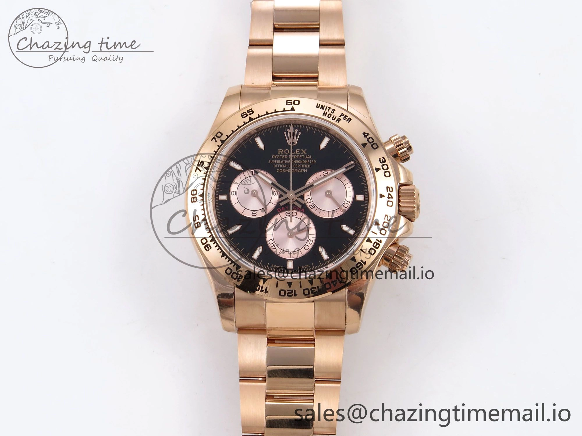 Compact Daytona 126505 QF 1:1 Best Edition Black RG Dial on RG Bracelet SH4131 V6 (Gain Weight） 1079