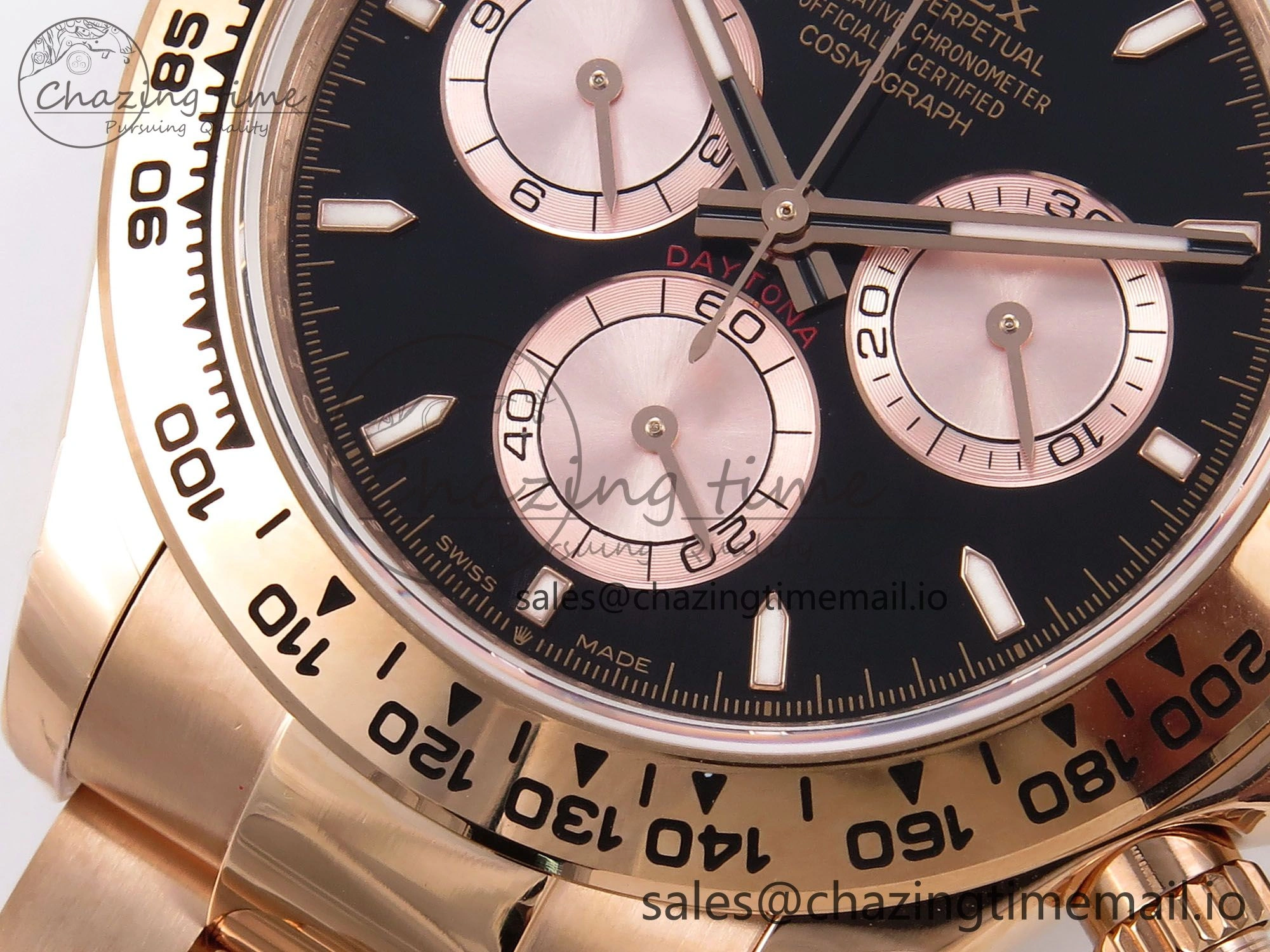 Compact Daytona 126505 QF 1:1 Best Edition Black RG Dial on RG Bracelet SH4131 V6 (Gain Weight） 1079