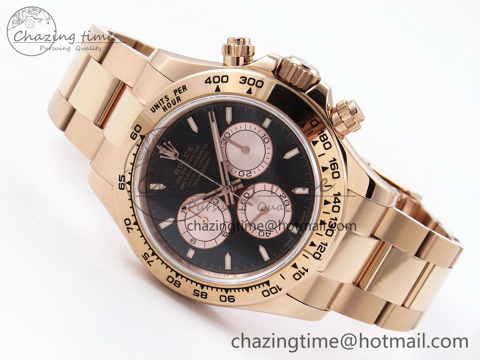 Functional Daytona 126505 QF 1:1 Best Edition Black RG Dial on RG Braclet SH4131 V 1301