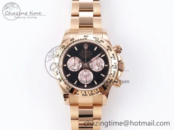 Functional Daytona 126505 QF 1:1 Best Edition Black RG Dial on RG Braclet SH4131 V 1301