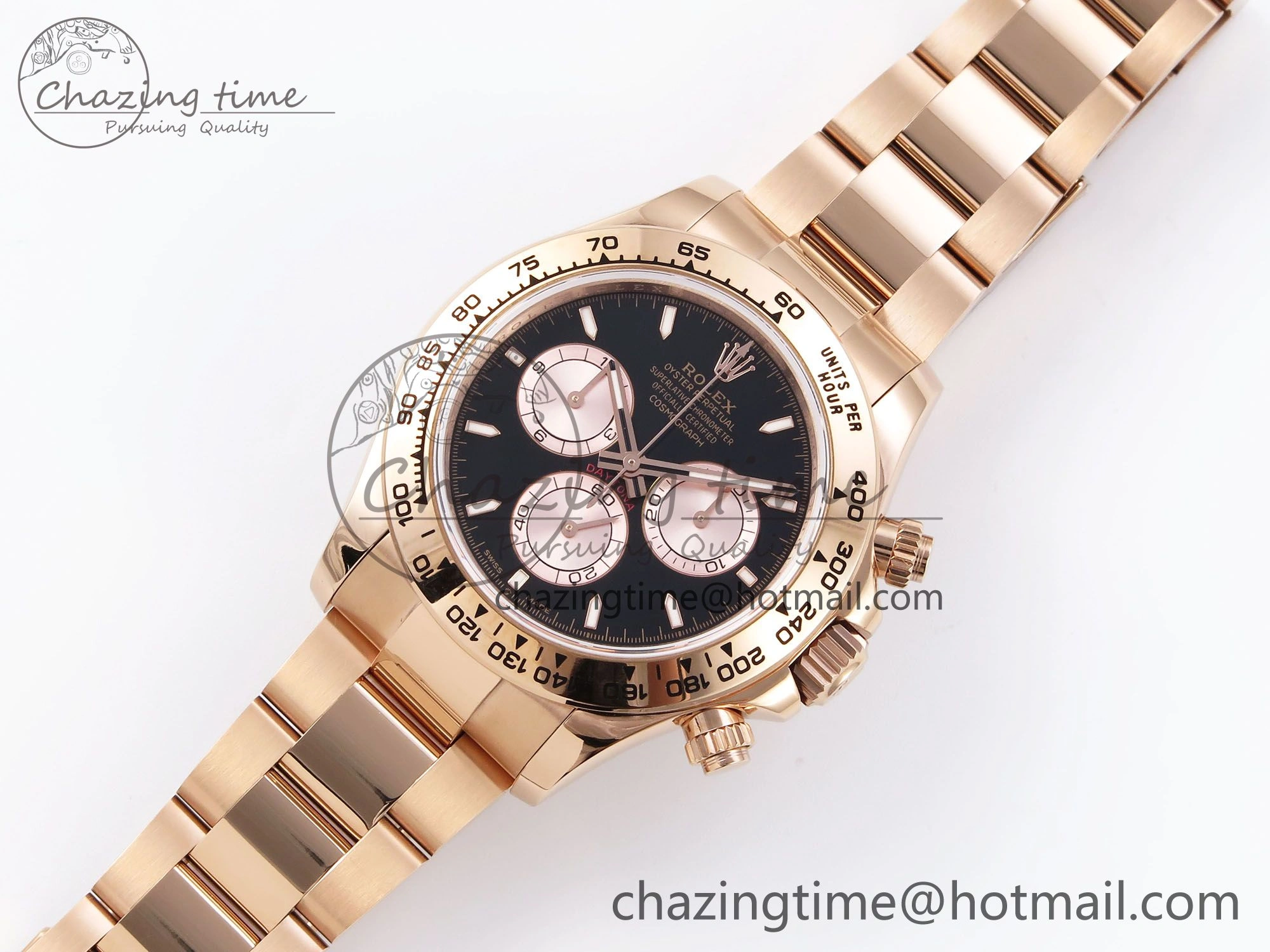 Functional Daytona 126505 QF 1:1 Best Edition Black RG Dial on RG Braclet SH4131 V 1301