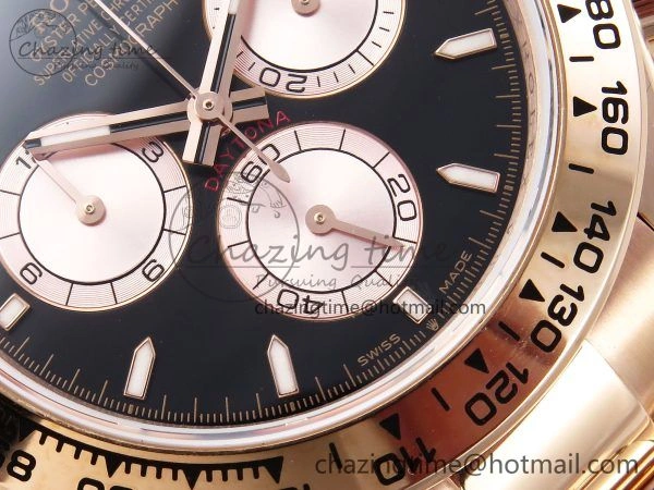 Functional Daytona 126505 QF 1:1 Best Edition Black RG Dial on RG Braclet SH4131 V 1301