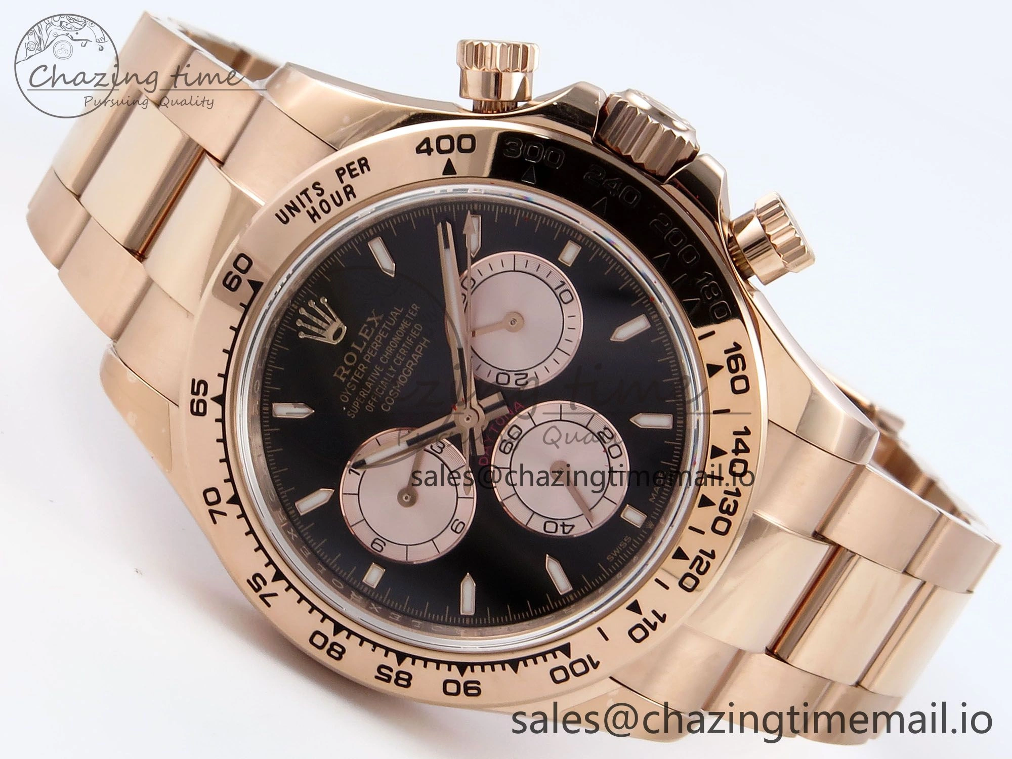 SmartChoice Daytona 126505 QF 1:1 Best Edition Black RG Dial on RG Braclet SH4131 V 716