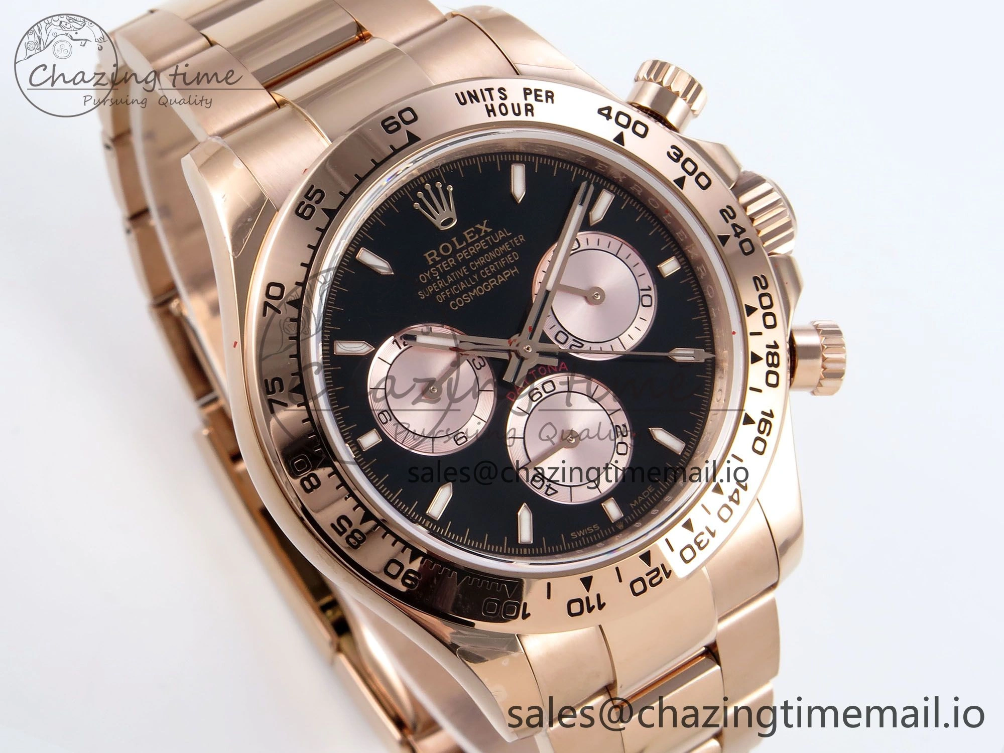SmartChoice Daytona 126505 QF 1:1 Best Edition Black RG Dial on RG Braclet SH4131 V 716