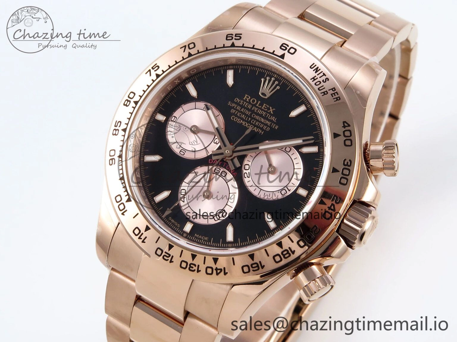 SmartChoice Daytona 126505 QF 1:1 Best Edition Black RG Dial on RG Braclet SH4131 V 716