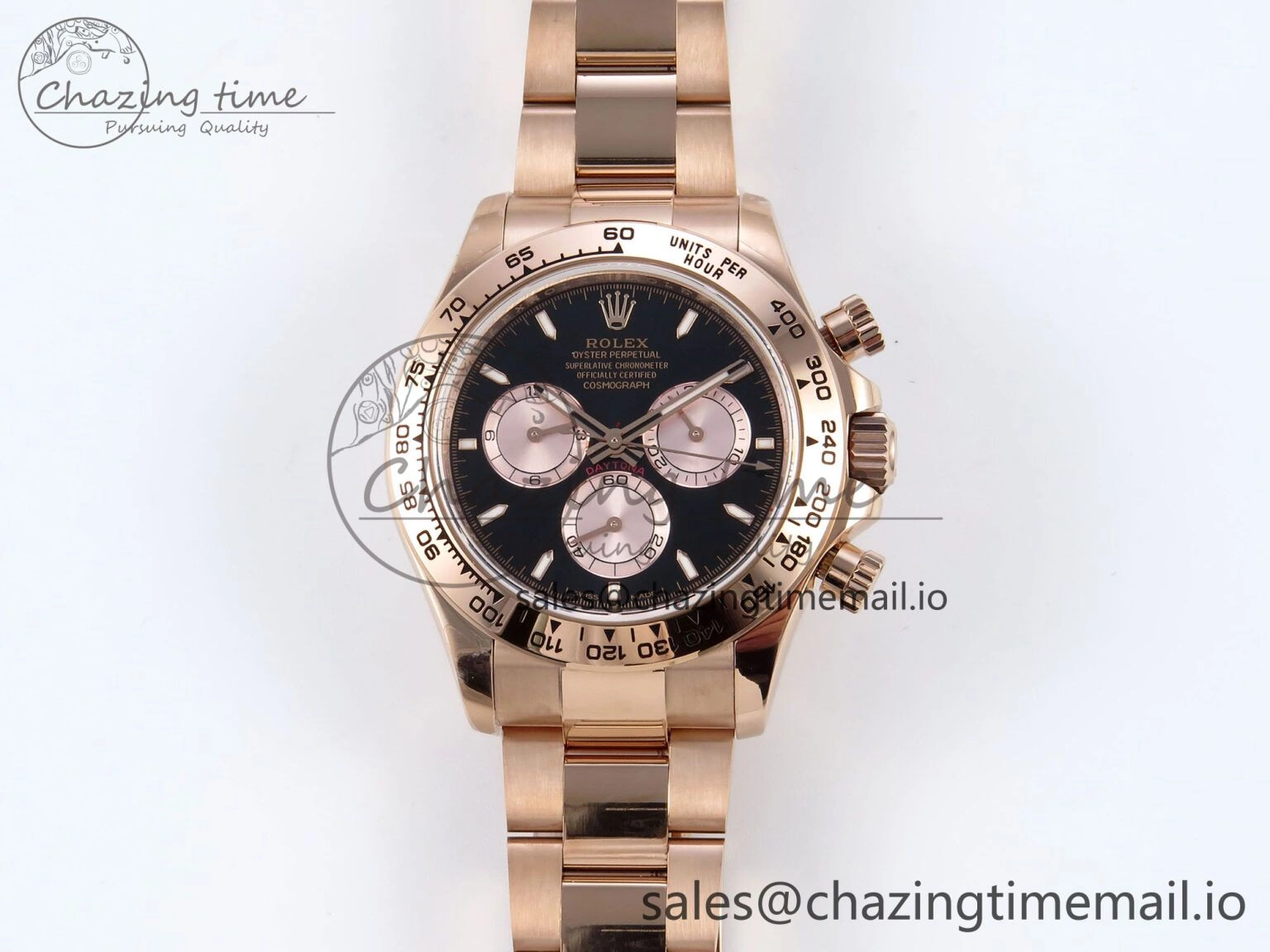 SmartChoice Daytona 126505 QF 1:1 Best Edition Black RG Dial on RG Braclet SH4131 V 716