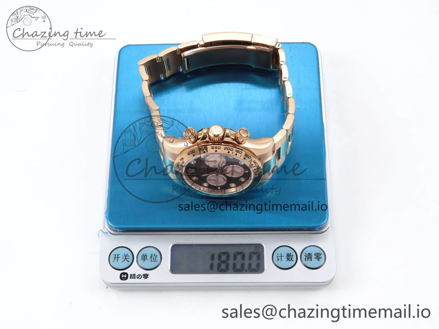 Daytona 126505 QF 1:1 Best Edition Black RG Diamonds Dial on RG Bracelet SH4131 V6 (Gain Weight） Casual 1081