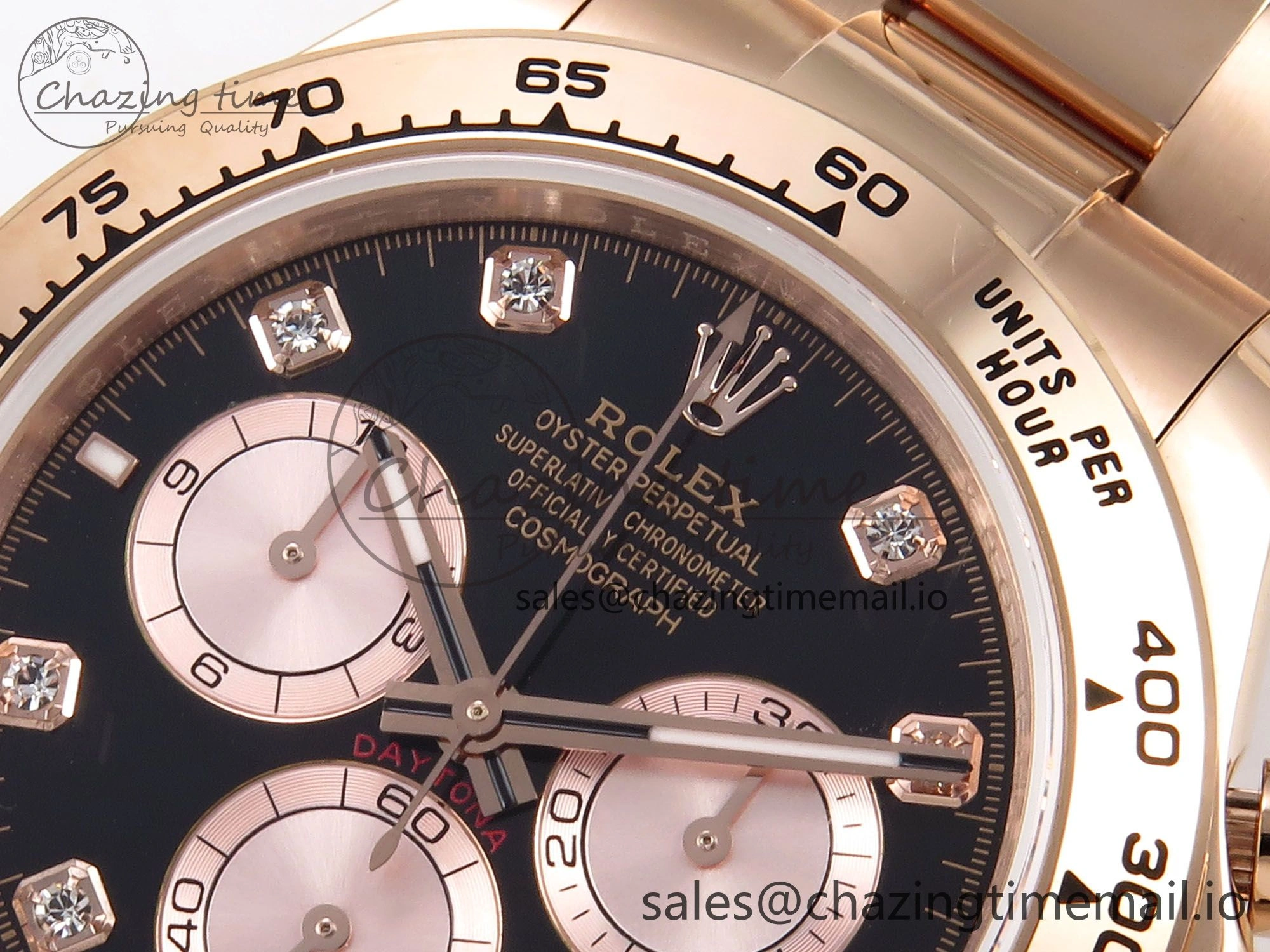 Daytona 126505 QF 1:1 Best Edition Black RG Diamonds Dial on RG Bracelet SH4131 V6 (Gain Weight） Casual 1081