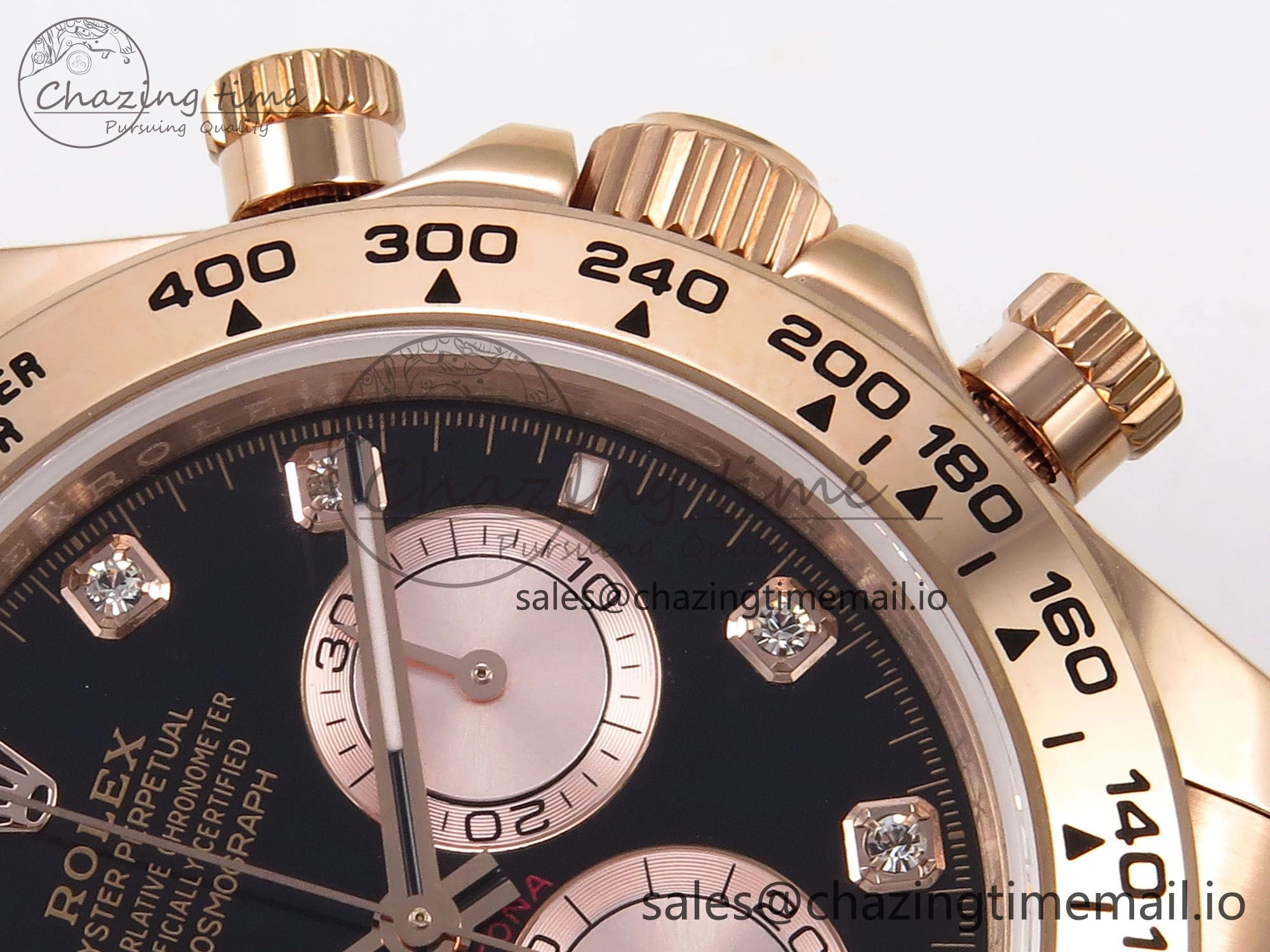 Daytona 126505 QF 1:1 Best Edition Black RG Diamonds Dial on RG Bracelet SH4131 V6 (Gain Weight） Casual 1081