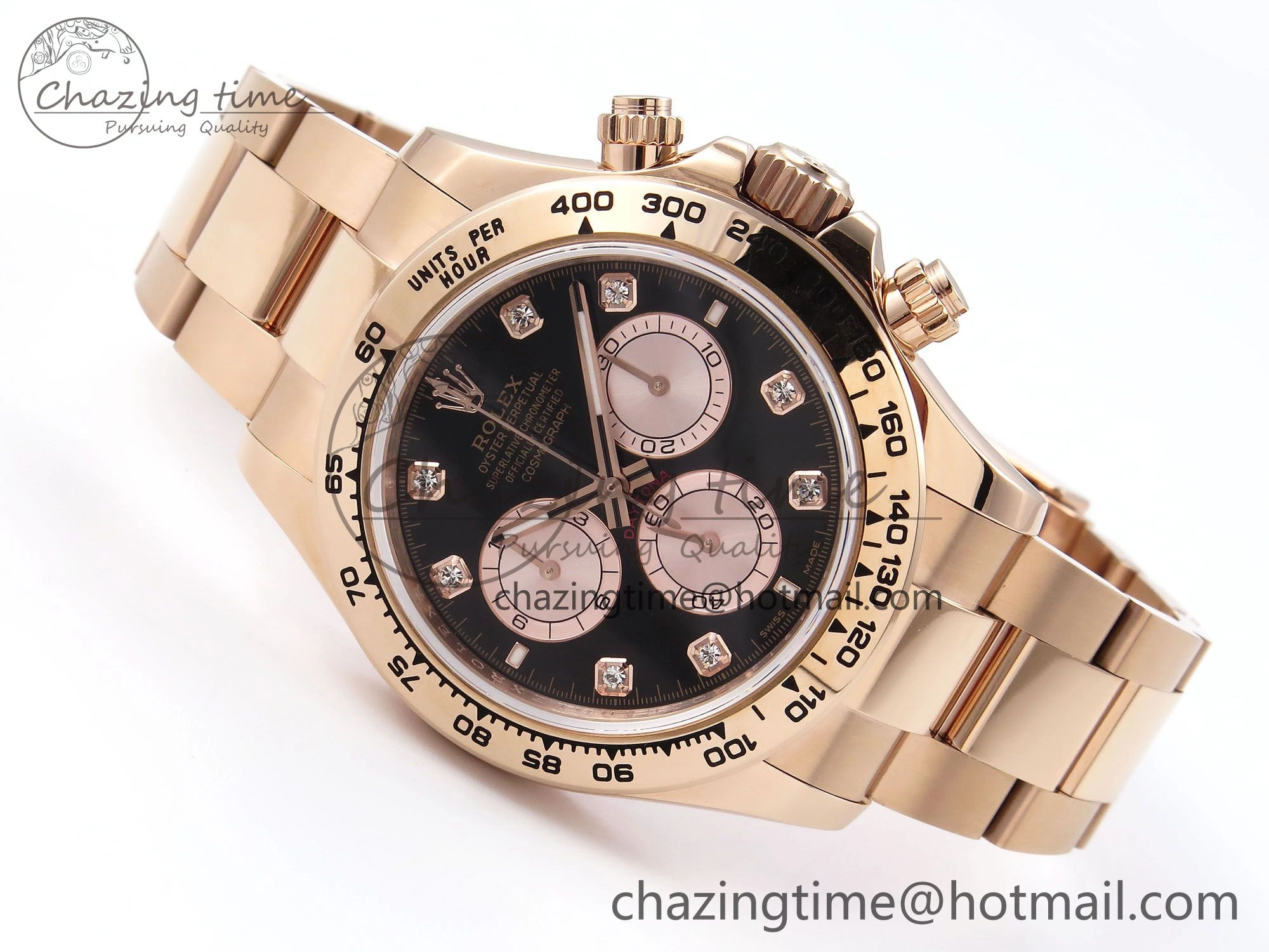 FreshLook Daytona 126505 QF 1:1 Best Edition Black RG Diamonds Dial on RG Braclet SH4131 V 1302