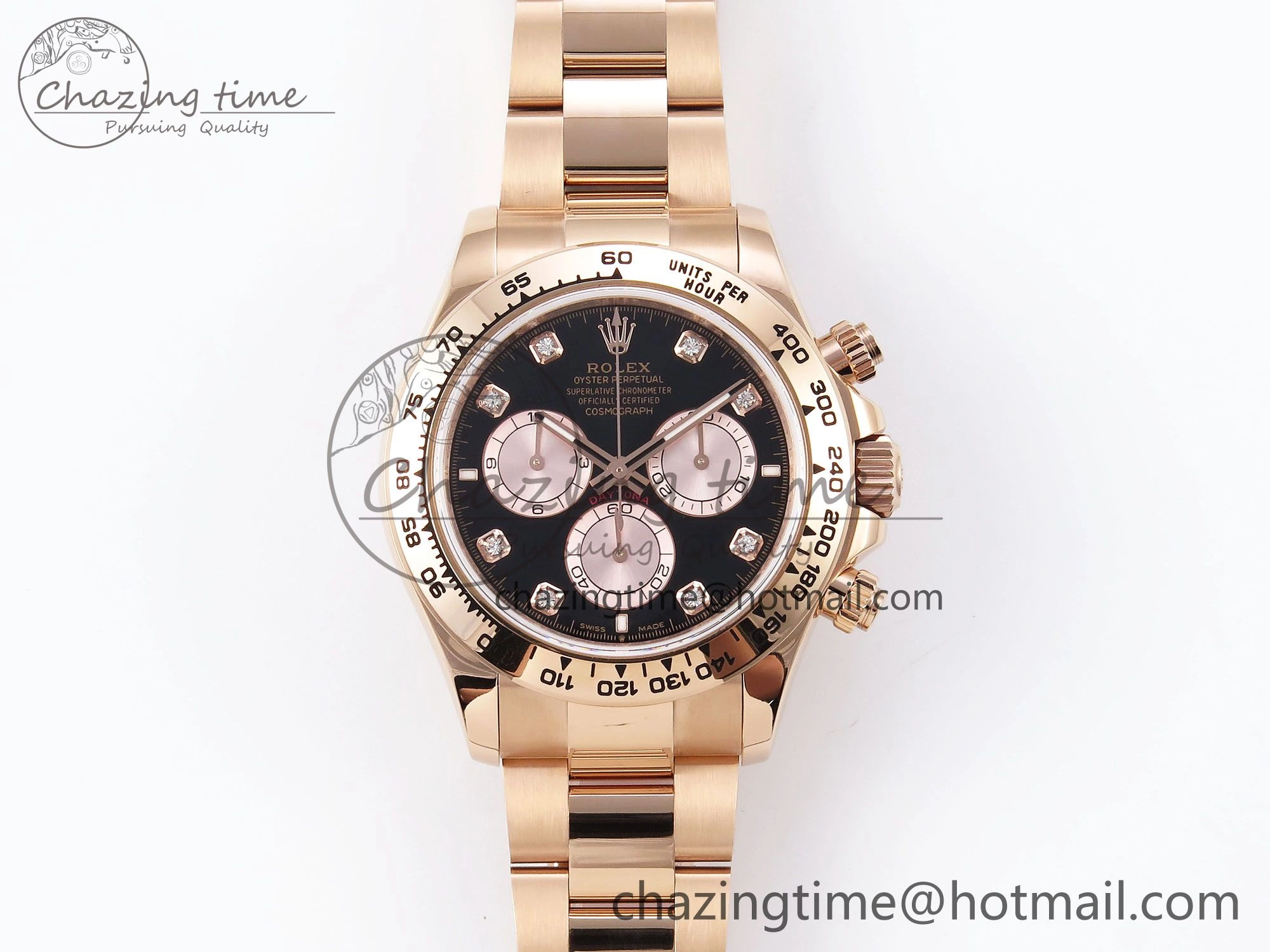 FreshLook Daytona 126505 QF 1:1 Best Edition Black RG Diamonds Dial on RG Braclet SH4131 V 1302