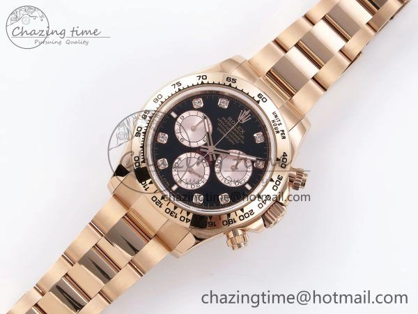 FreshLook Daytona 126505 QF 1:1 Best Edition Black RG Diamonds Dial on RG Braclet SH4131 V 1302