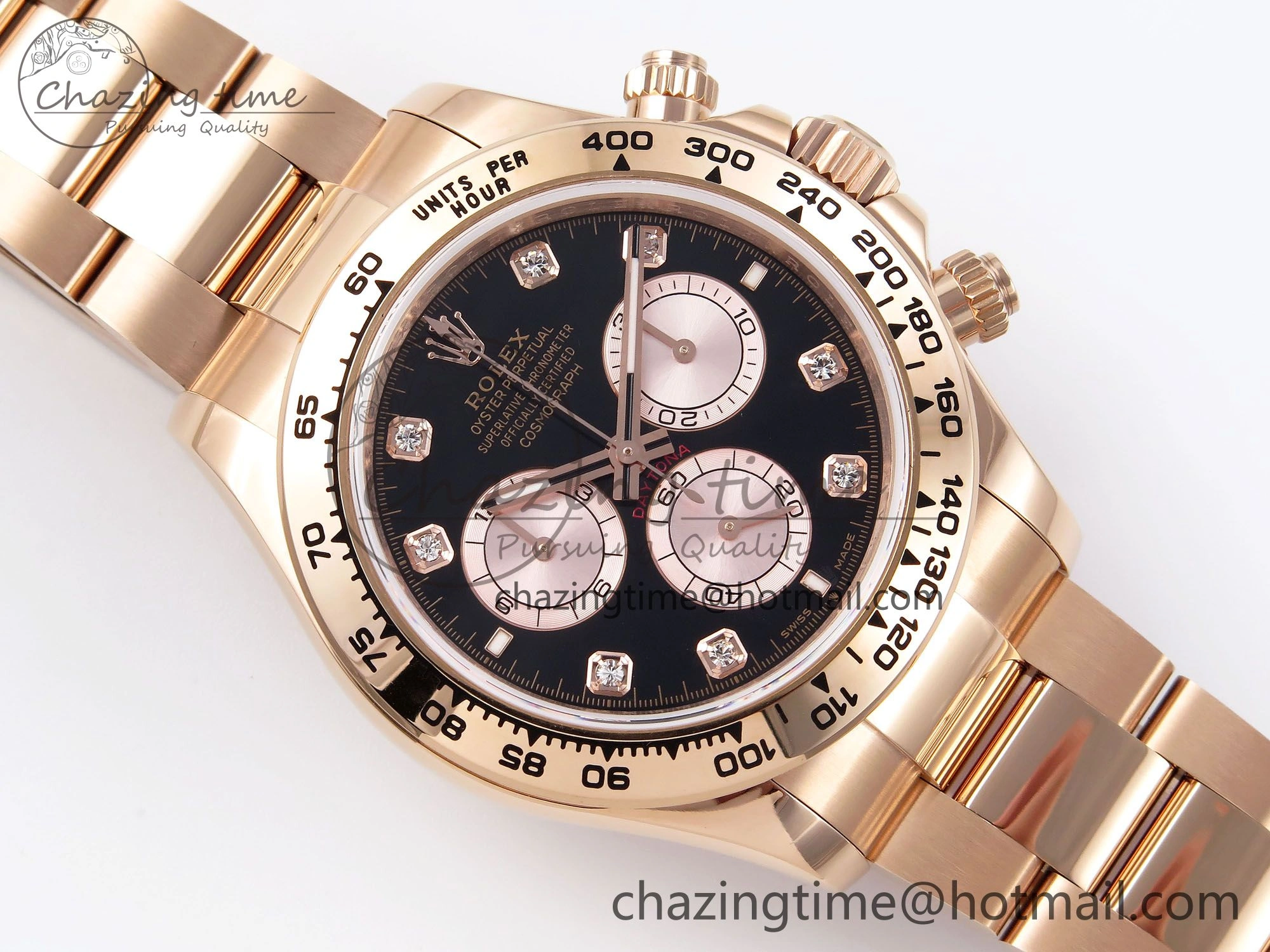 FreshLook Daytona 126505 QF 1:1 Best Edition Black RG Diamonds Dial on RG Braclet SH4131 V 1302