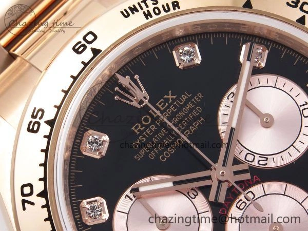 FreshLook Daytona 126505 QF 1:1 Best Edition Black RG Diamonds Dial on RG Braclet SH4131 V 1302