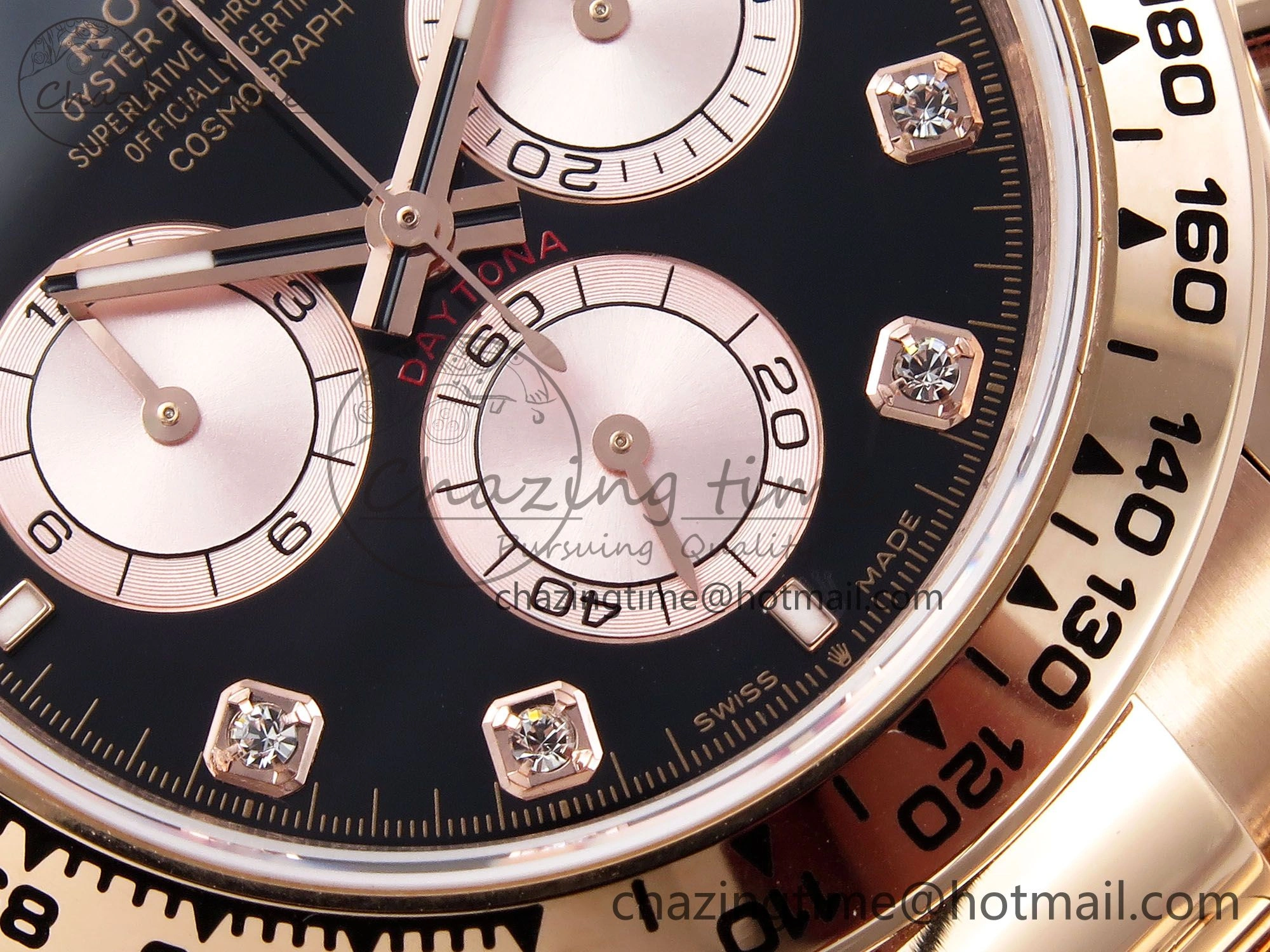 FreshLook Daytona 126505 QF 1:1 Best Edition Black RG Diamonds Dial on RG Braclet SH4131 V 1302