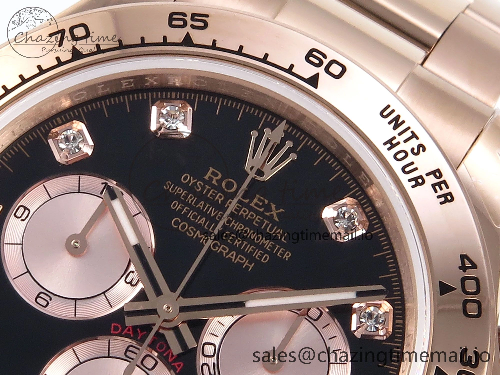 Daytona 126505 QF 1:1 Best Edition Black RG Diamonds Dial on RG Braclet SH4131 V ZeroBulk 715