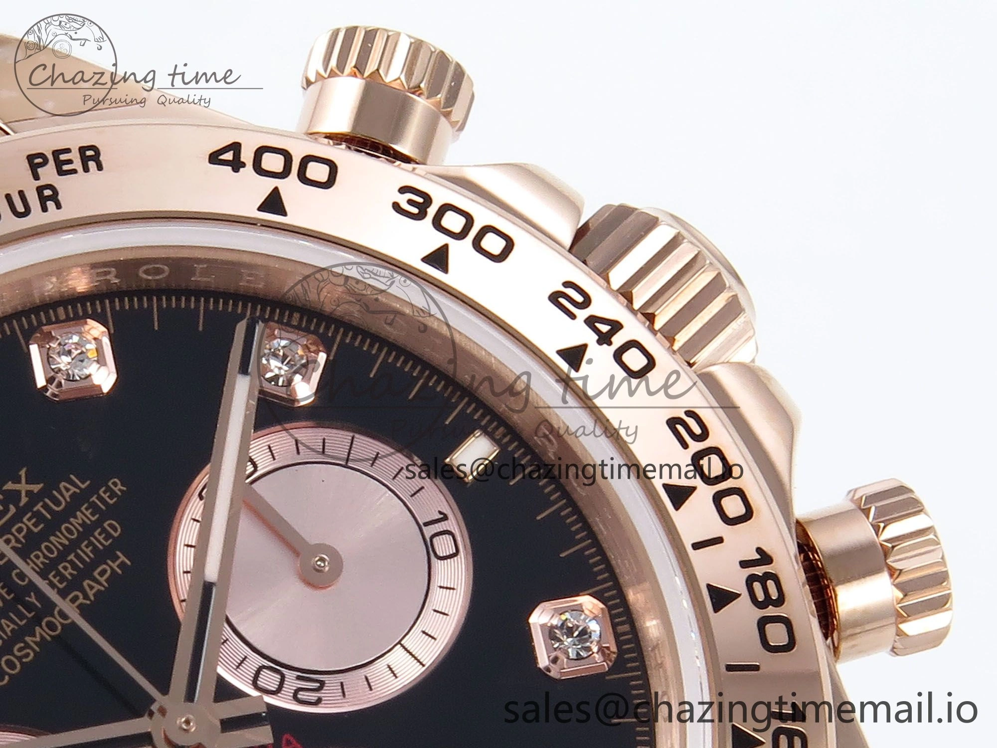 Daytona 126505 QF 1:1 Best Edition Black RG Diamonds Dial on RG Braclet SH4131 V ZeroBulk 715