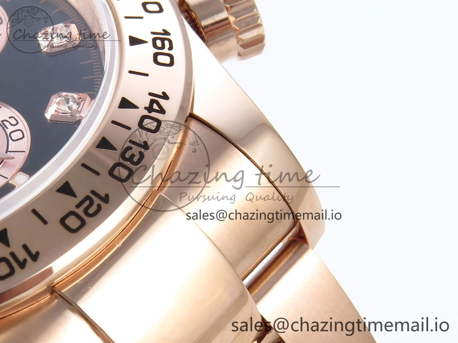 Daytona 126505 QF 1:1 Best Edition Black RG Diamonds Dial on RG Braclet SH4131 V ZeroBulk 715
