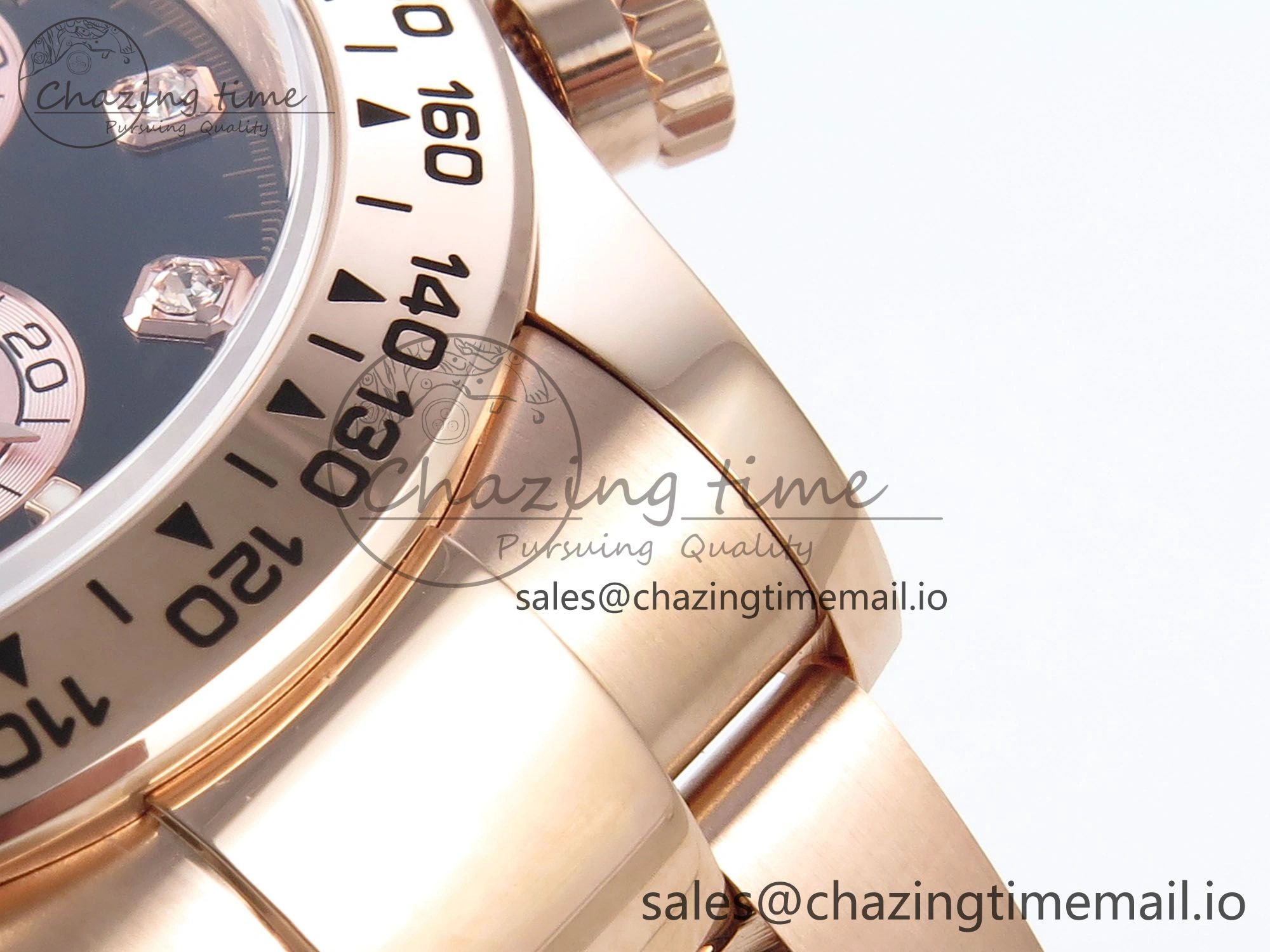 Daytona 126505 QF 1:1 Best Edition Black RG Diamonds Dial on RG Braclet SH4131 V ZeroBulk 715
