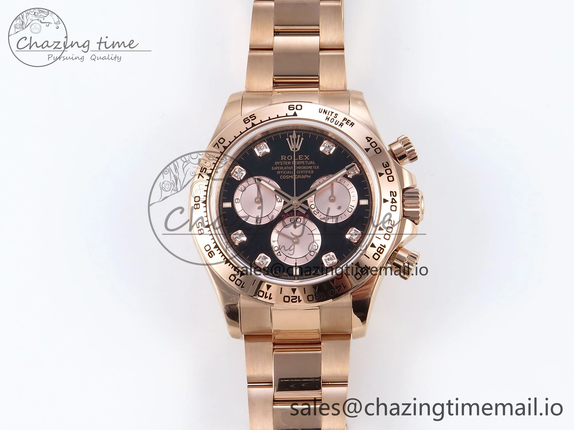 Daytona 126505 QF 1:1 Best Edition Black RG Diamonds Dial on RG Braclet SH4131 V ZeroBulk 715