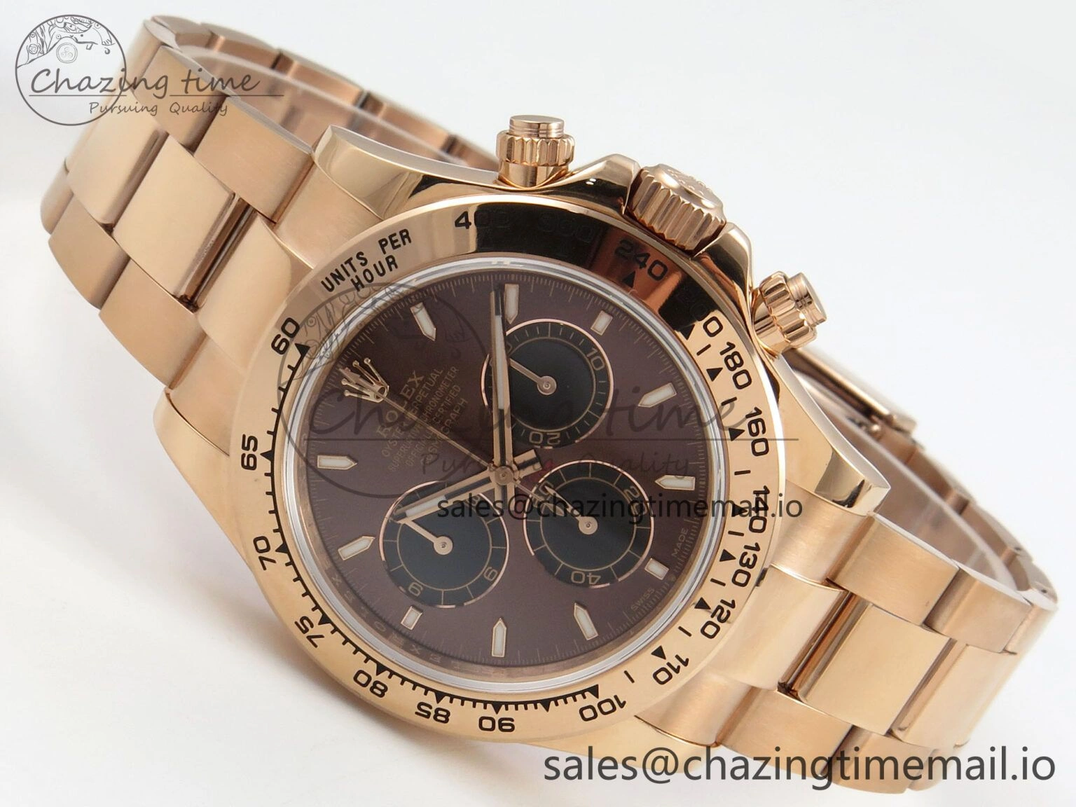 Daytona 126505 QF 1:1 Best Edition Brown Dial Stick Markers On RG Bracelet SH4131 V6（Gain Weight） NewStyle 93
