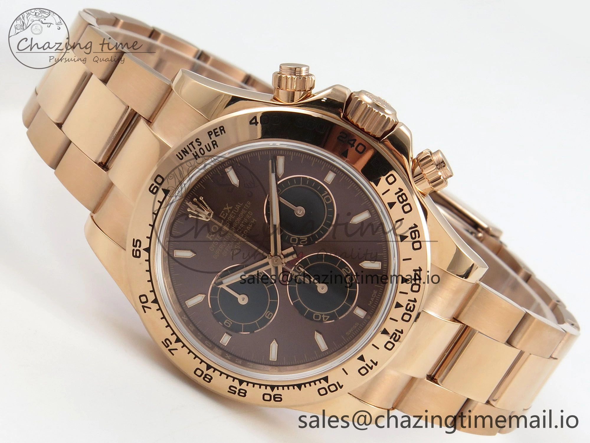 Daytona 126505 QF 1:1 Best Edition Brown Dial Stick Markers On RG Bracelet SH4131 V6（Gain Weight） NewStyle 93
