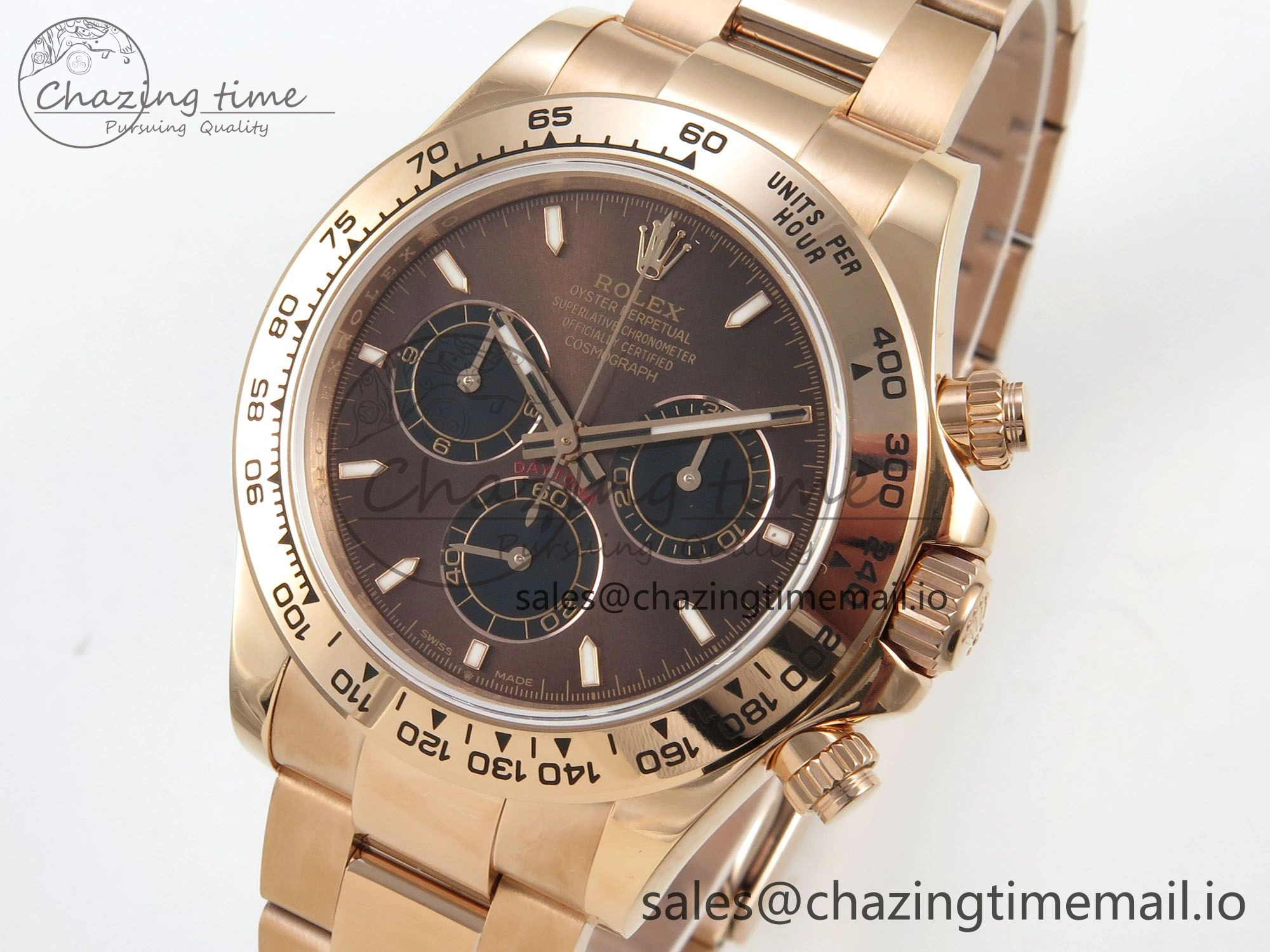Daytona 126505 QF 1:1 Best Edition Brown Dial Stick Markers On RG Bracelet SH4131 V6（Gain Weight） NewStyle 93