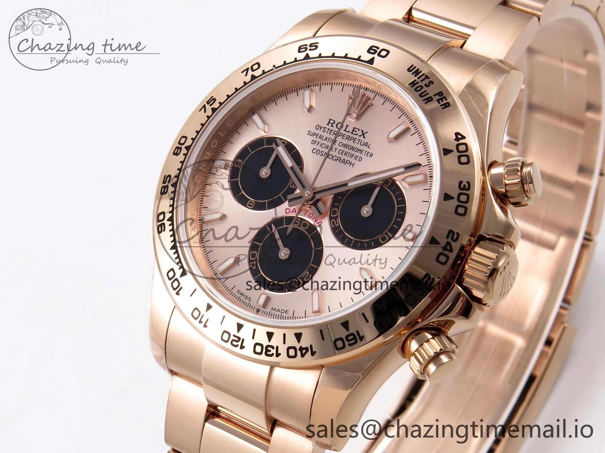 Daytona 126505 QF 1:1 Best Edition RG Black Dial on RG Bracelet SH4131 V6 (Gain Weight） SunProtective 1080