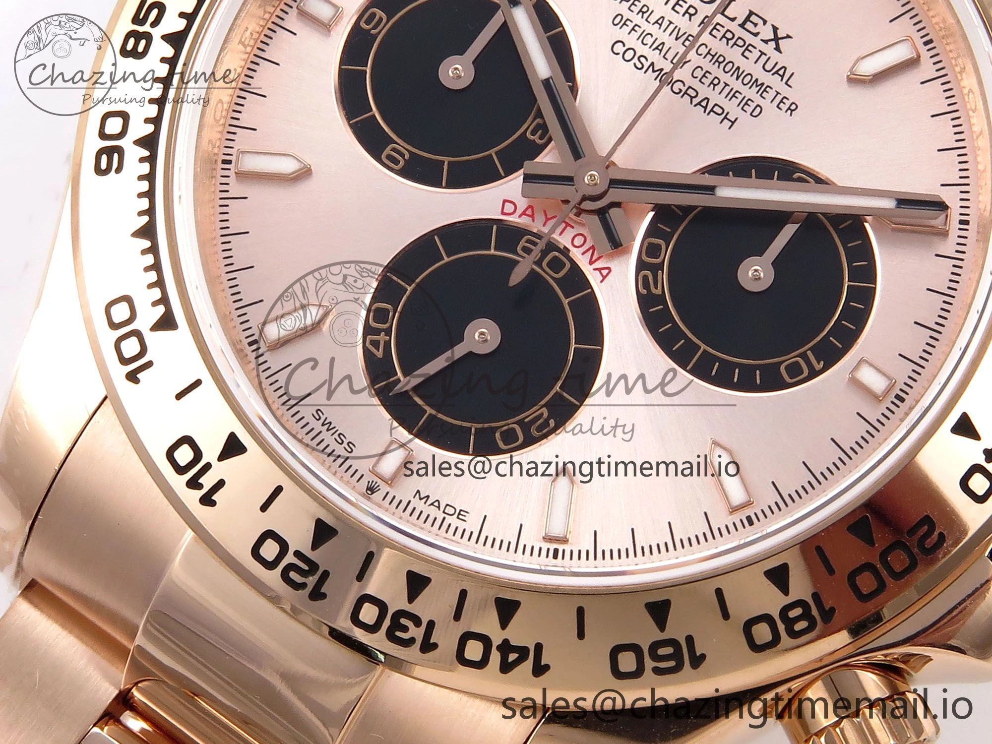 Daytona 126505 QF 1:1 Best Edition RG Black Dial on RG Bracelet SH4131 V6 (Gain Weight） SunProtective 1080