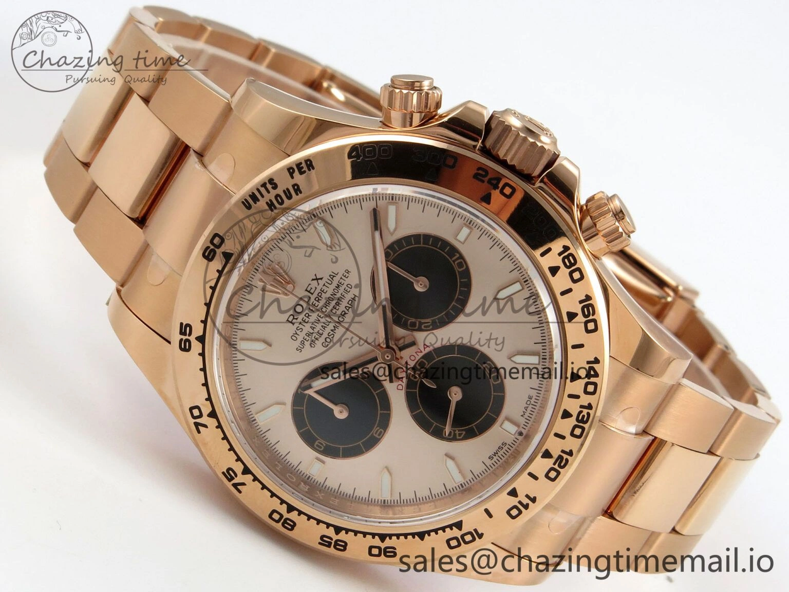 UrbanStyle Daytona 126505 RG APSF 1:1 Best Edition RG Black Dial Stick Markers On 904L RG Bracelet SH 118