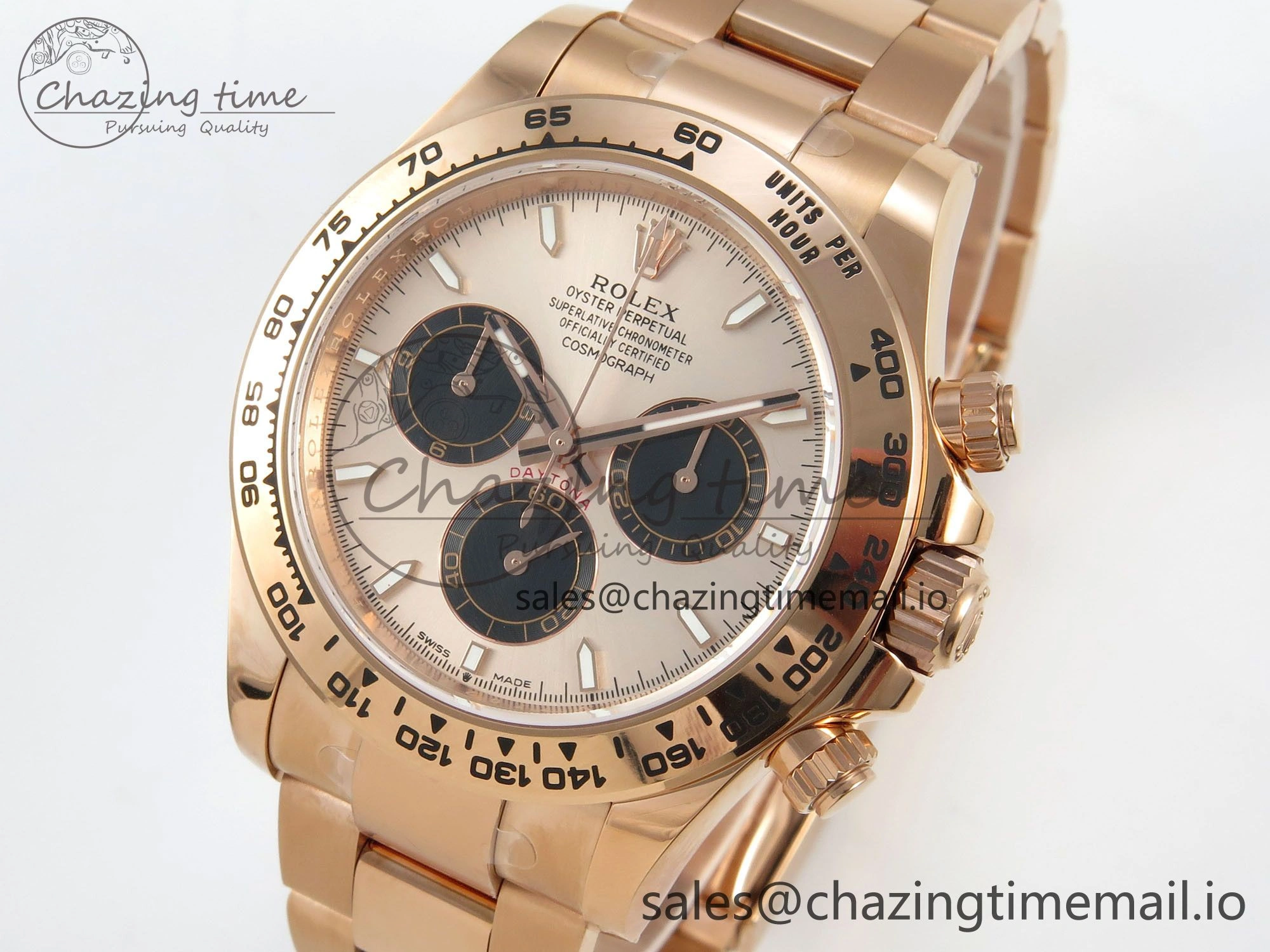 UrbanStyle Daytona 126505 RG APSF 1:1 Best Edition RG Black Dial Stick Markers On 904L RG Bracelet SH 118