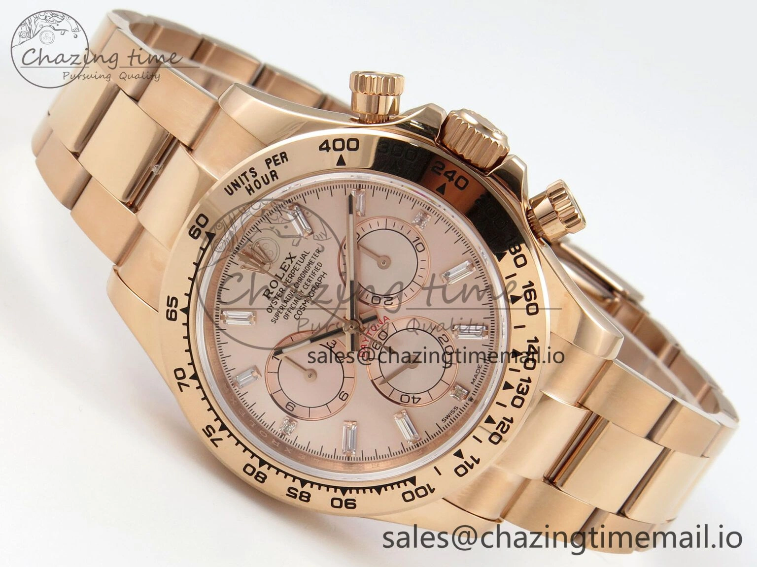 Daytona 126505 RG QF 1:1 Best Edition RG Dial Crystal Markers On RG Bracelet SH4131 V6 (Gain Weight) Comfortable 304