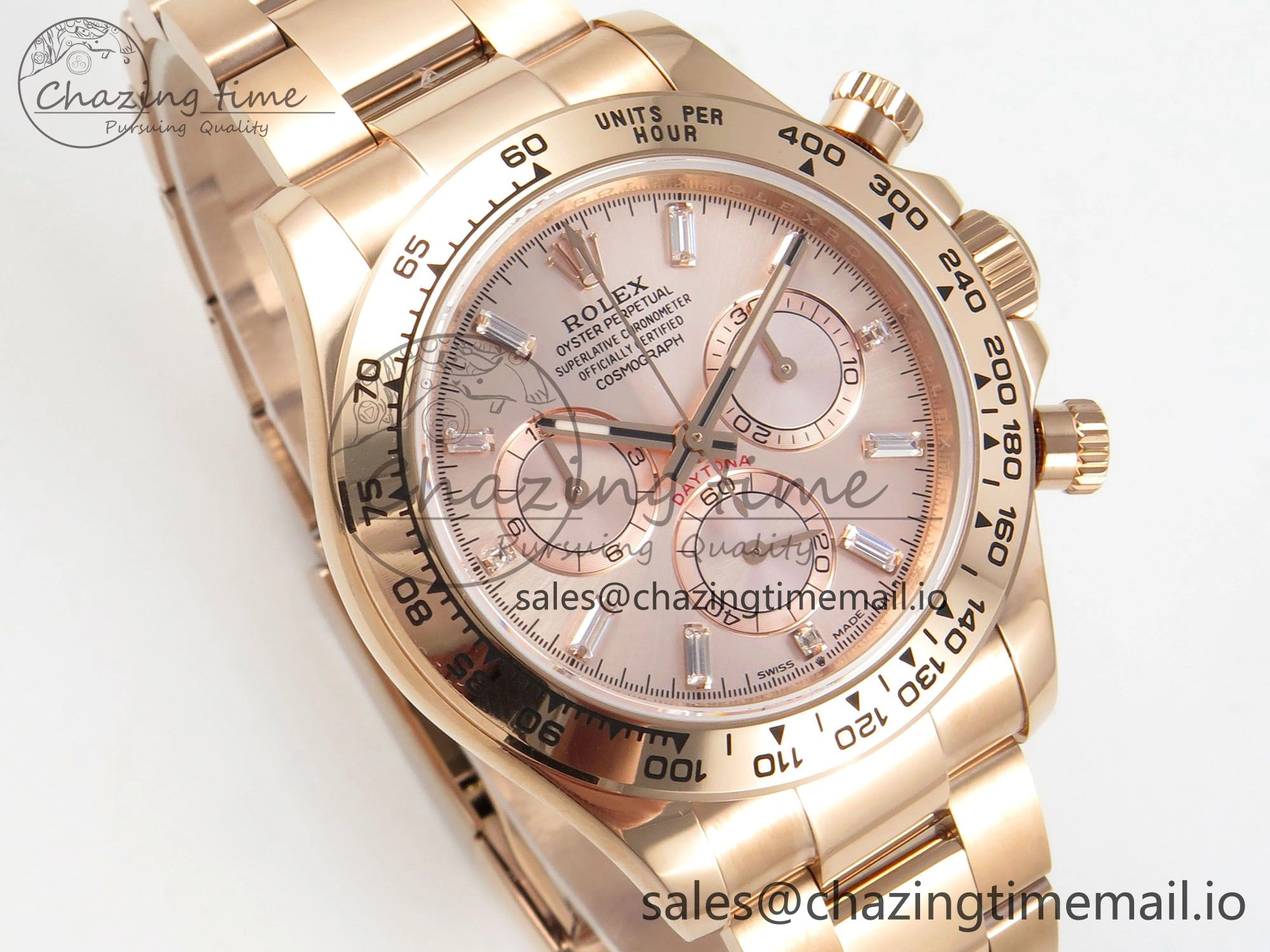 Daytona 126505 RG QF 1:1 Best Edition RG Dial Crystal Markers On RG Bracelet SH4131 V6 (Gain Weight) Comfortable 304