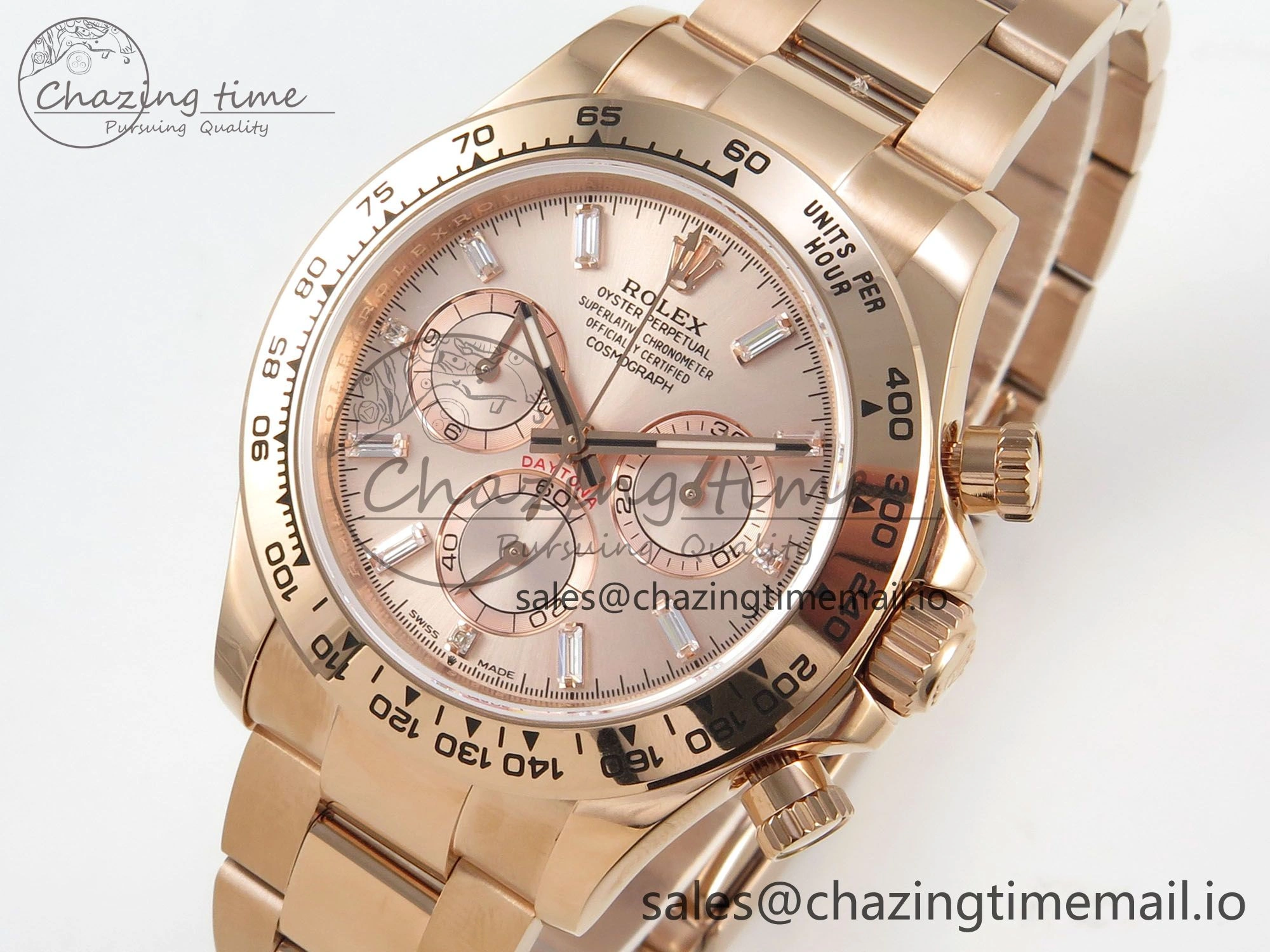 Daytona 126505 RG QF 1:1 Best Edition RG Dial Crystal Markers On RG Bracelet SH4131 V6 (Gain Weight) Comfortable 304