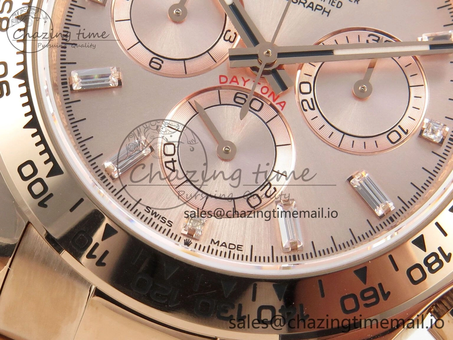 Daytona 126505 RG QF 1:1 Best Edition RG Dial Crystal Markers On RG Bracelet SH4131 V6 (Gain Weight) Comfortable 304