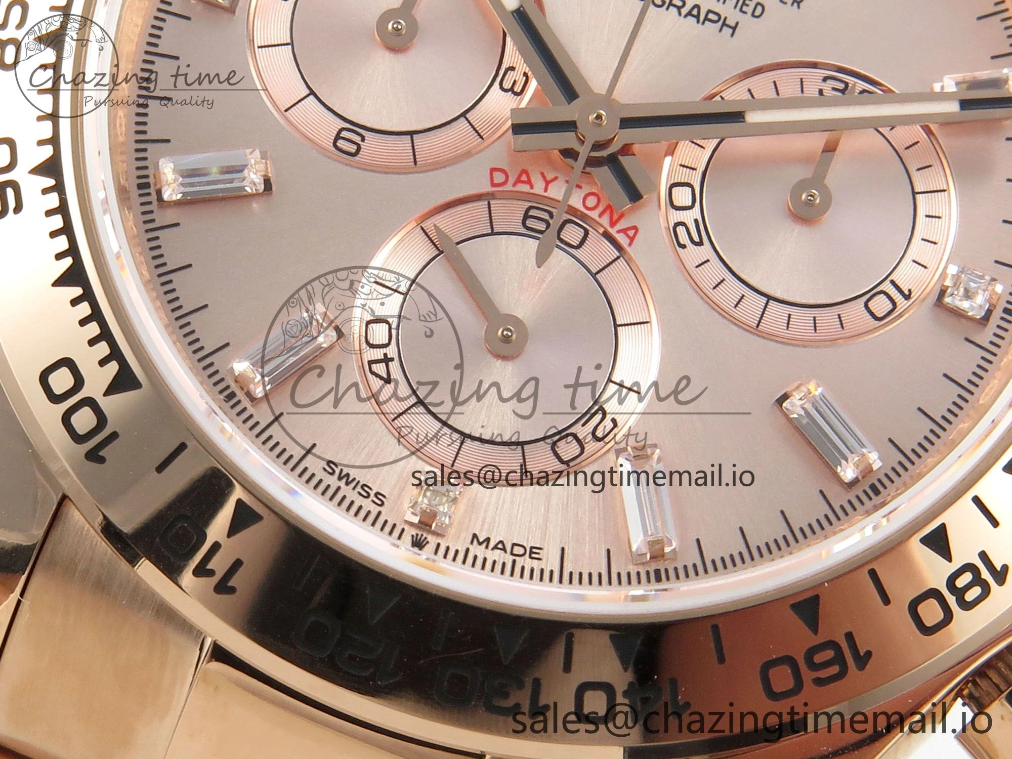 Daytona 126505 RG QF 1:1 Best Edition RG Dial Crystal Markers On RG Bracelet SH4131 V6 (Gain Weight) Comfortable 304