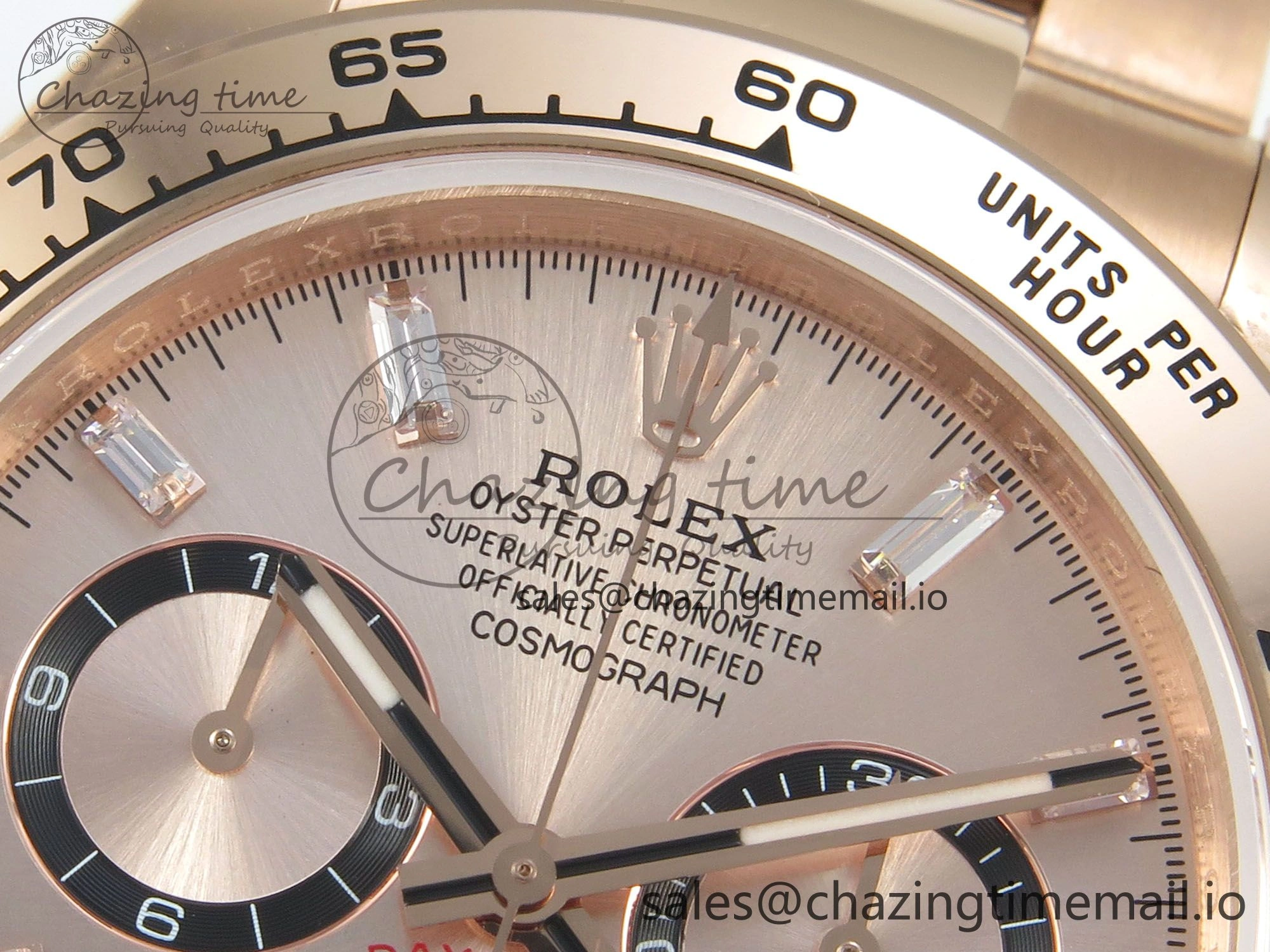 TravelReady Daytona 126505 RG QF 1:1 Best Edition RG Black Dial Crystal Markers On RG Bracelet SH4131 V6 (Gain Weight) 303