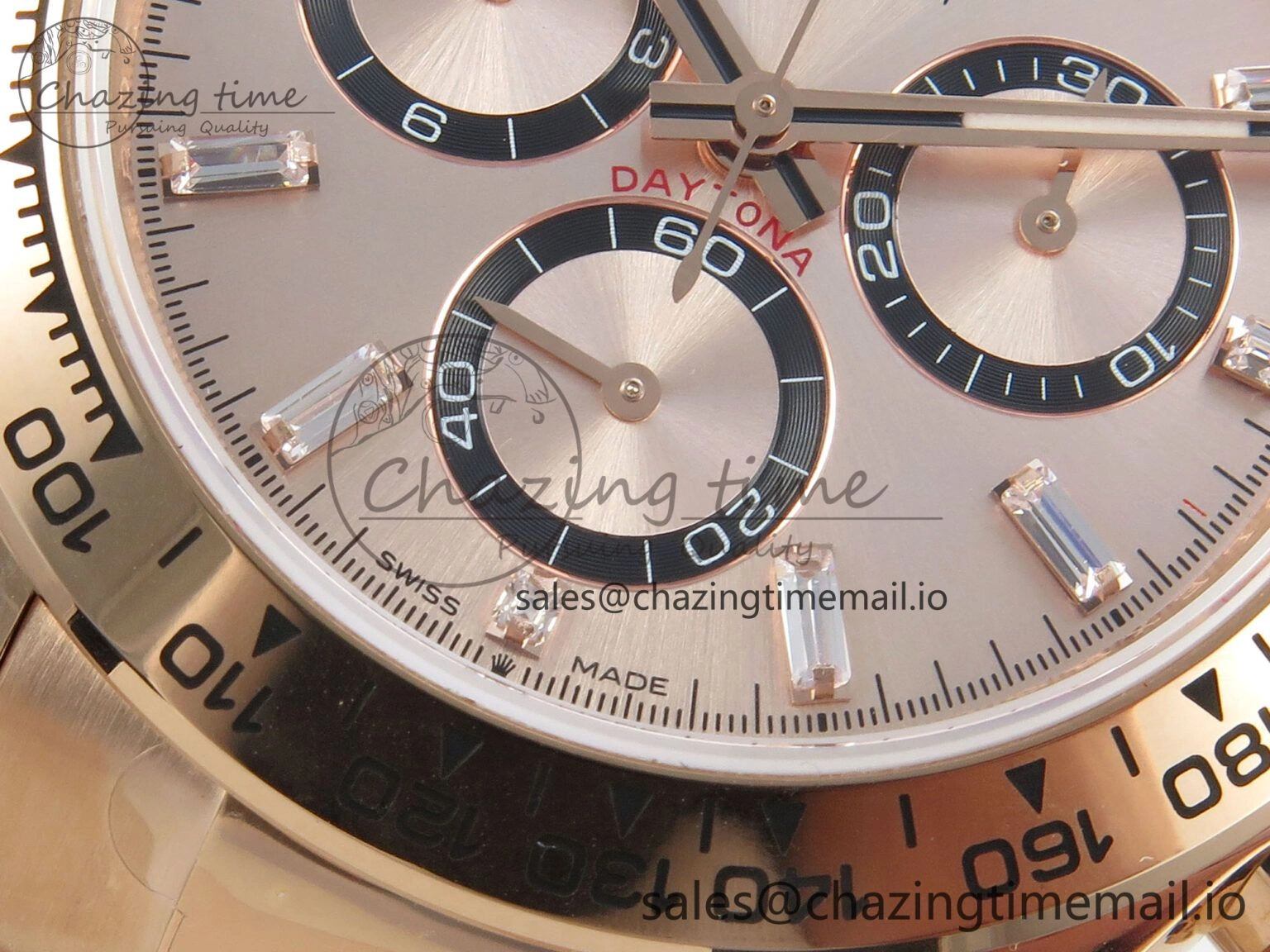 TravelReady Daytona 126505 RG QF 1:1 Best Edition RG Black Dial Crystal Markers On RG Bracelet SH4131 V6 (Gain Weight) 303