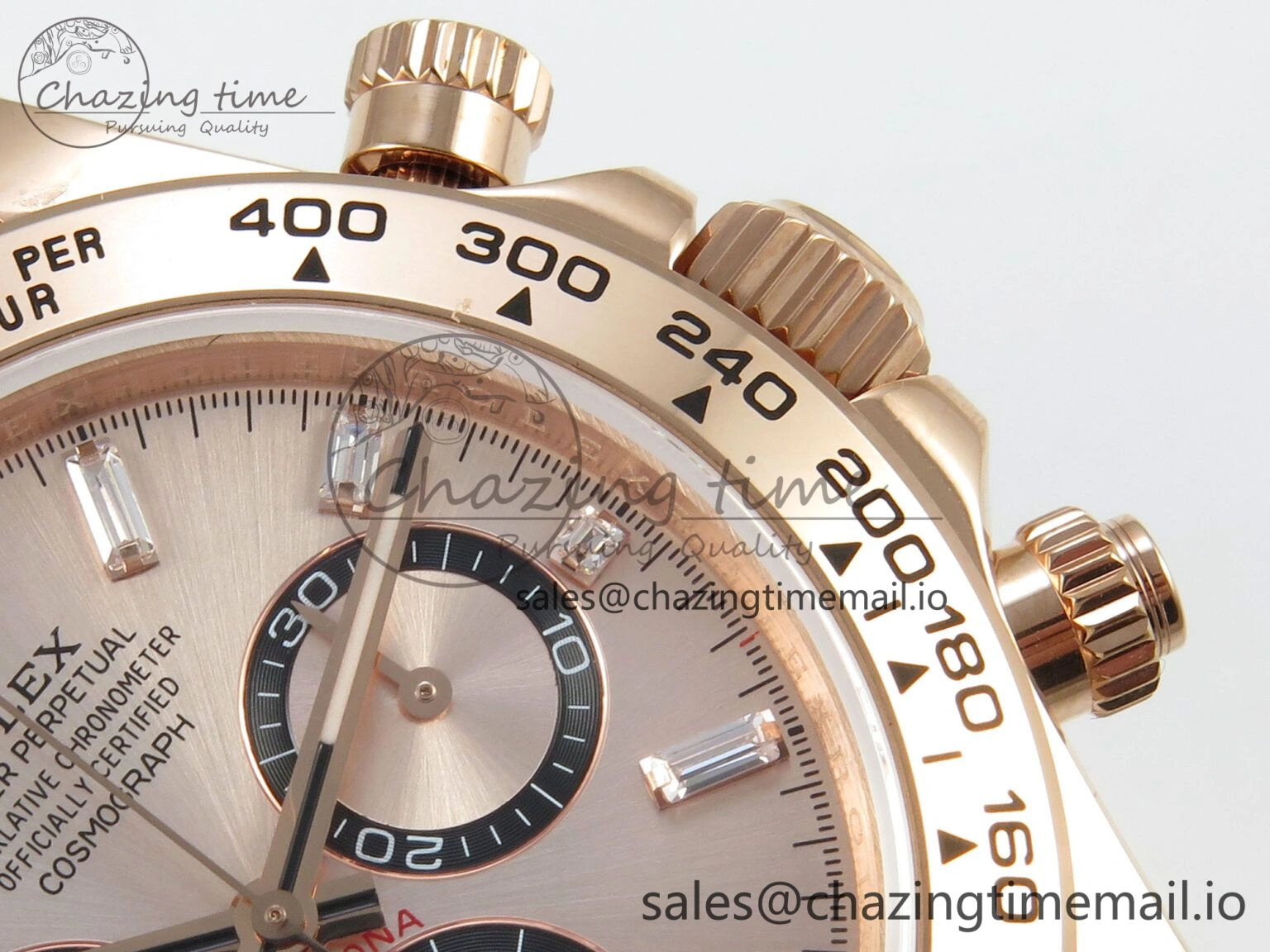 TravelReady Daytona 126505 RG QF 1:1 Best Edition RG Black Dial Crystal Markers On RG Bracelet SH4131 V6 (Gain Weight) 303