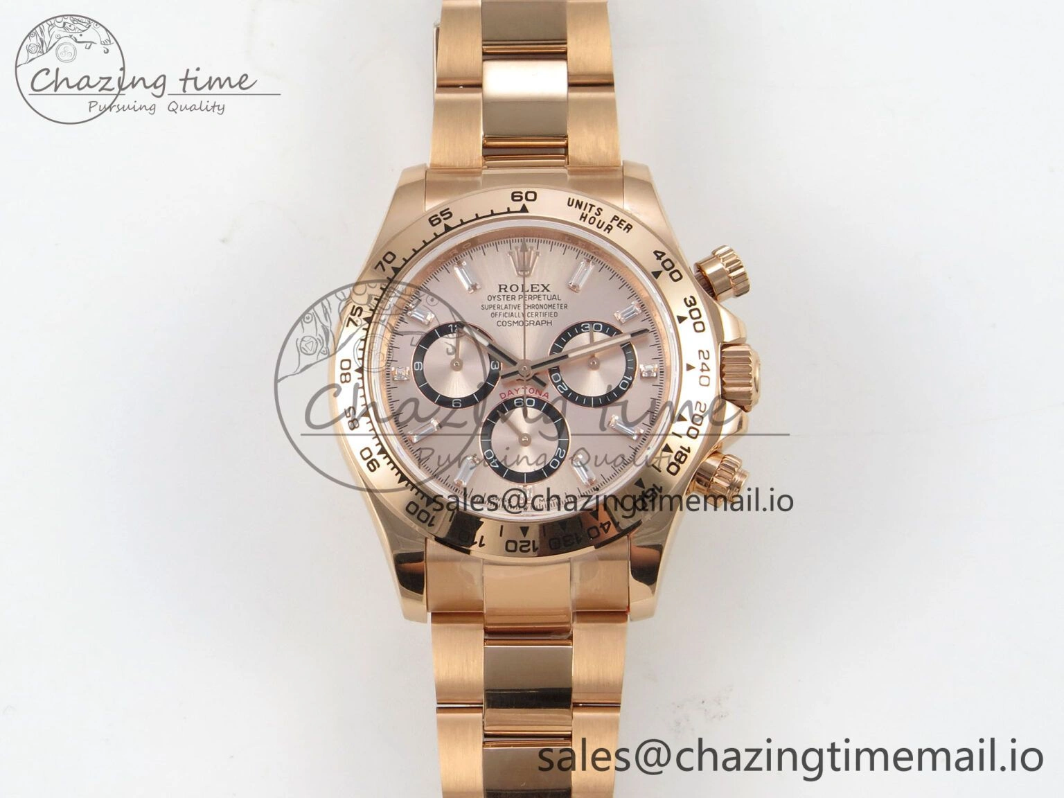 TravelReady Daytona 126505 RG QF 1:1 Best Edition RG Black Dial Crystal Markers On RG Bracelet SH4131 V6 (Gain Weight) 303