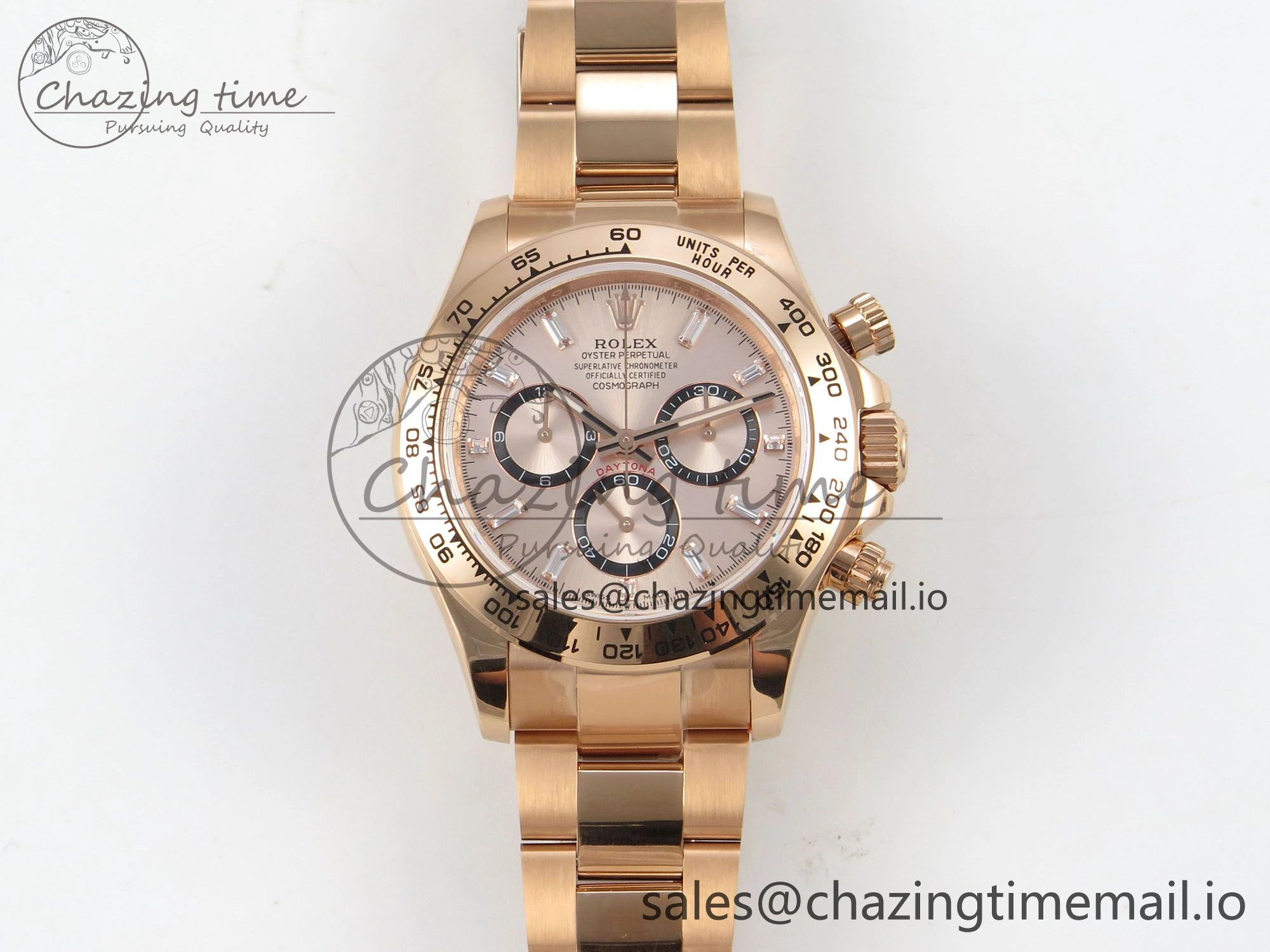 TravelReady Daytona 126505 RG QF 1:1 Best Edition RG Black Dial Crystal Markers On RG Bracelet SH4131 V6 (Gain Weight) 303