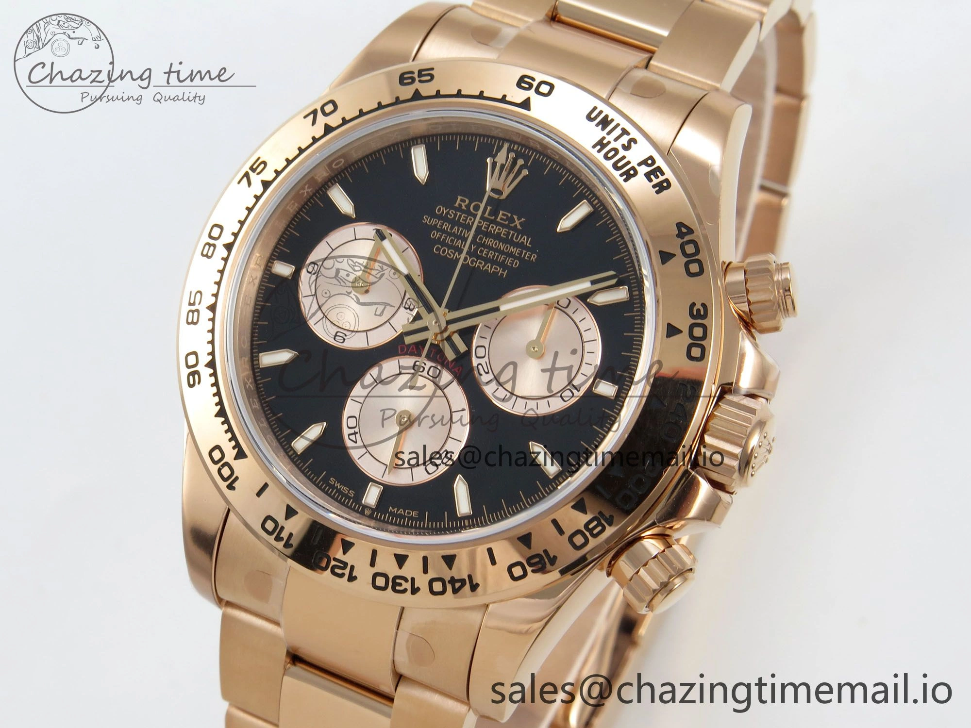 Daytona 126505 VSF 1:1 Best Edition Black Dial RG Subdial On Oyster Bracelet DD4131(Gain Weight) SmartChoice 39