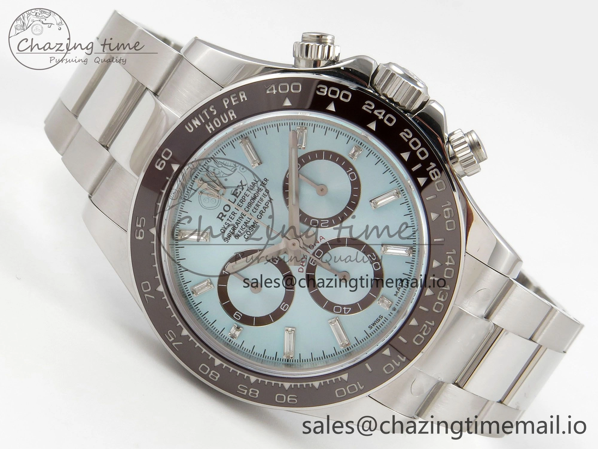 Daytona 126506 904L SS Clean 1:1 Best Edition Ice Blue Dial Diamonds Markers on 904L SS Bracelet Super Clone DD Snug 250